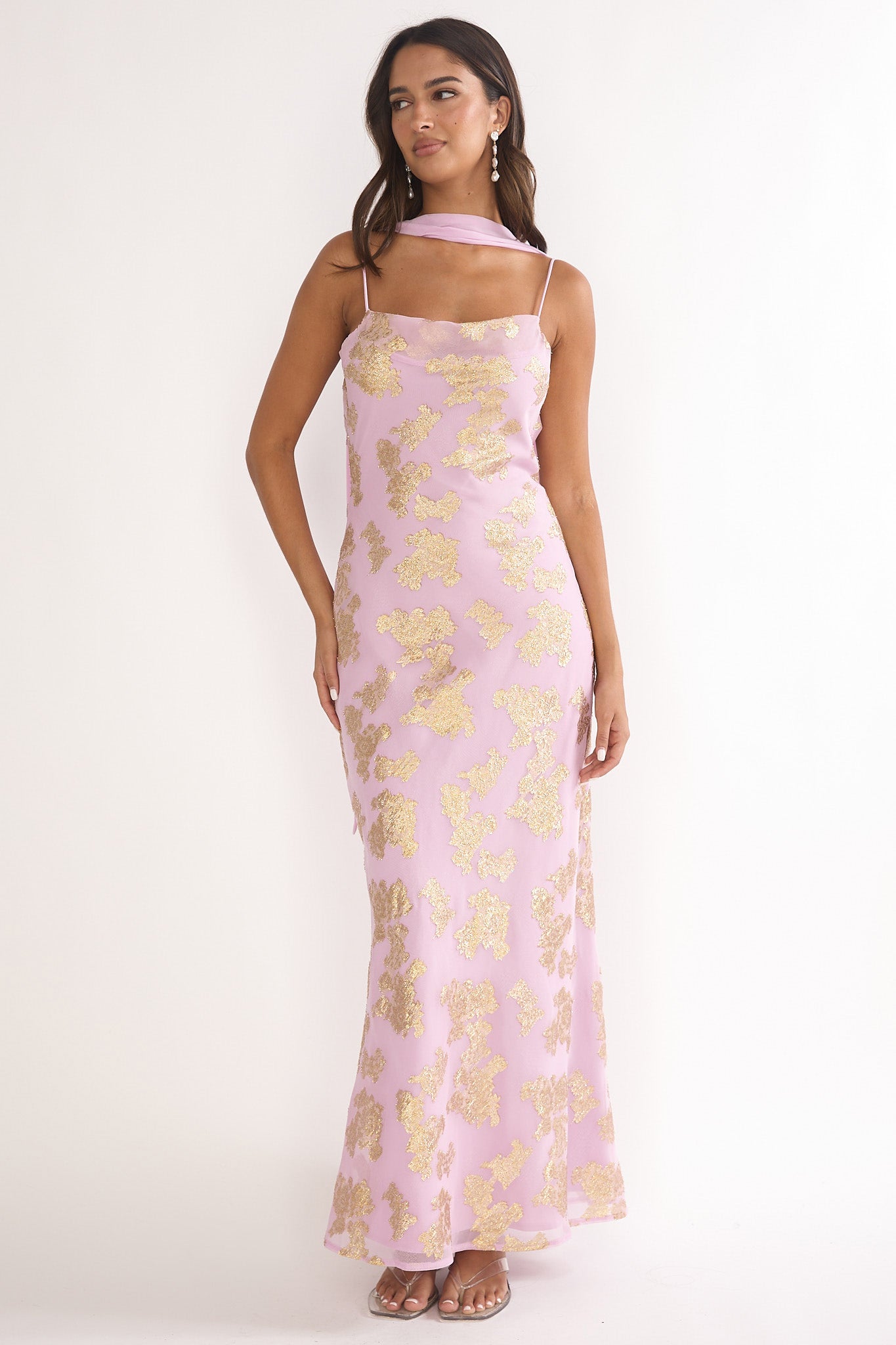Helsi Cowl Back Maxi Dress Pink-Maymioy