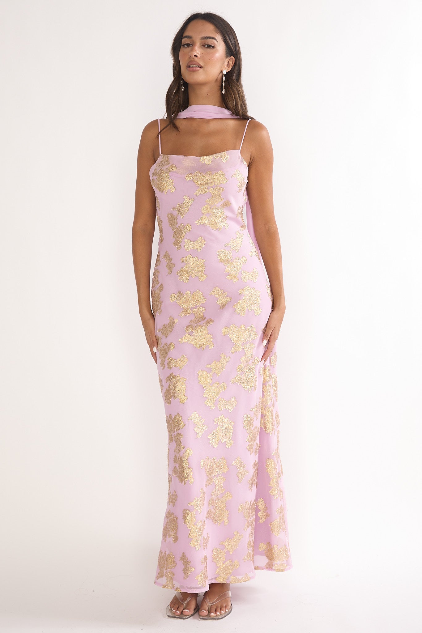 Helsi Cowl Back Maxi Dress Pink-Maymioy