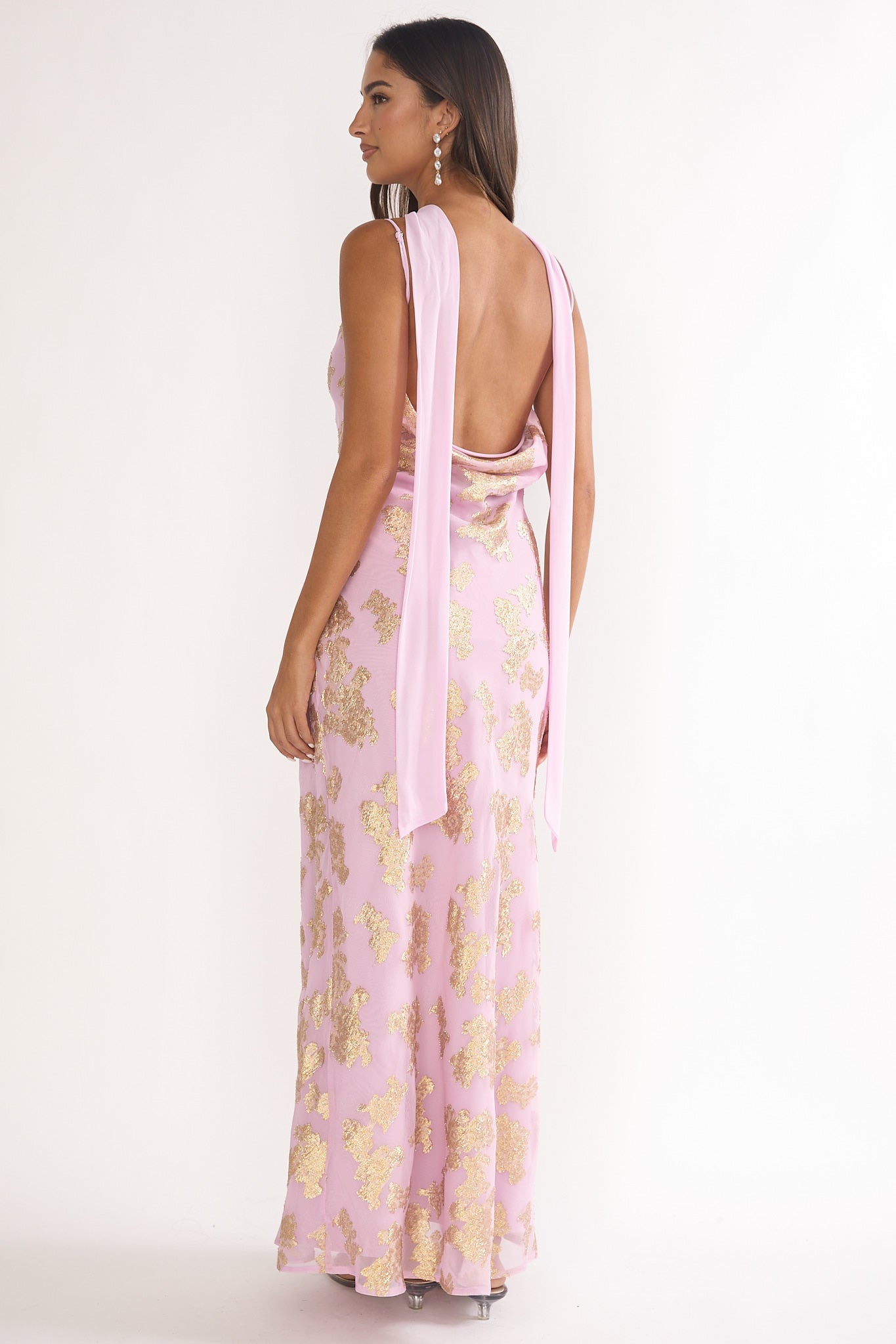 Helsi Cowl Back Maxi Dress Pink-Maymioy