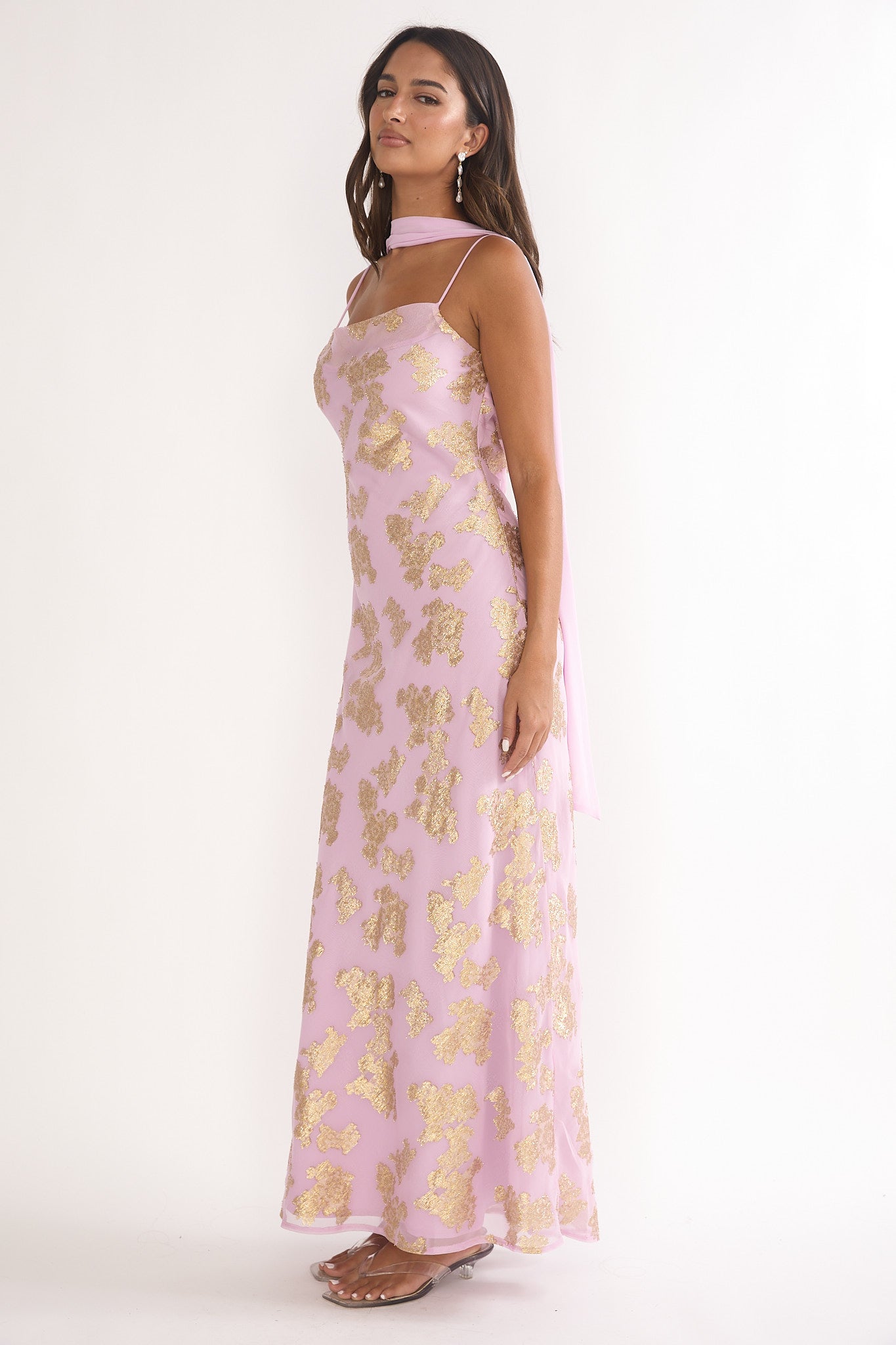 Helsi Cowl Back Maxi Dress Pink-Maymioy
