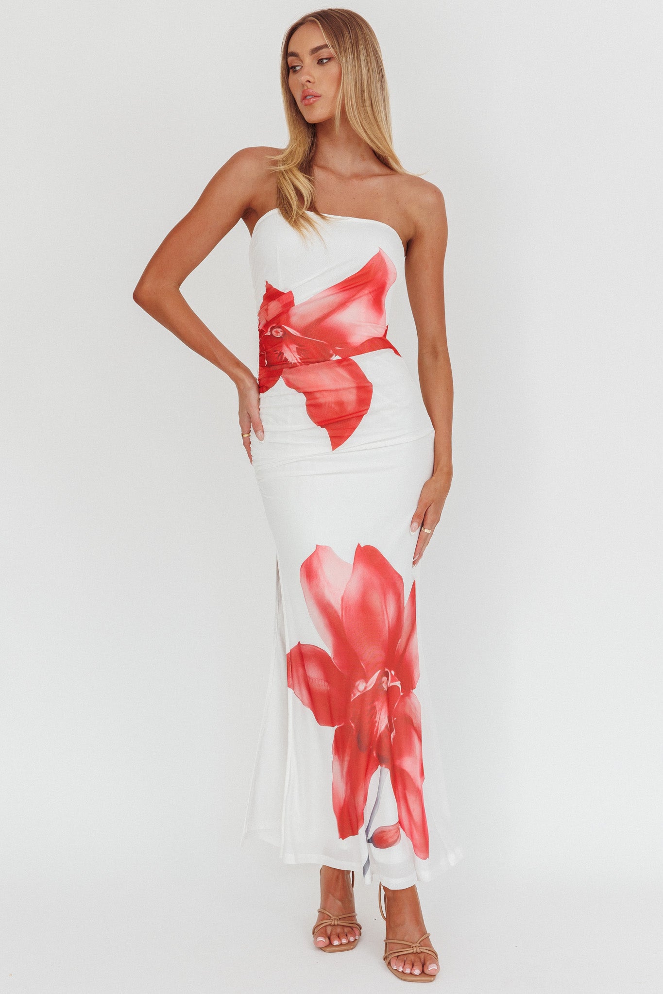 Truth Be Told Strapless Maxi Dress White-Maymioy