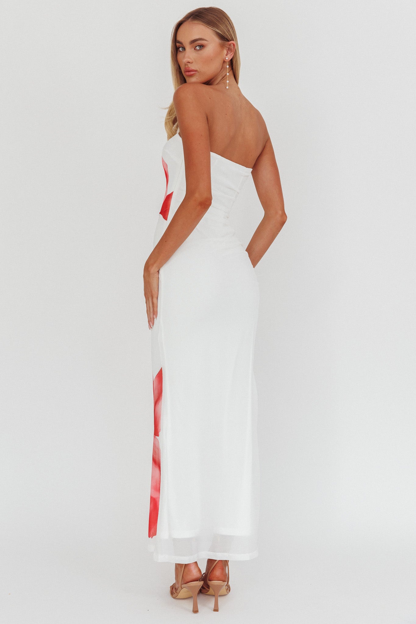 Truth Be Told Strapless Maxi Dress White-Maymioy
