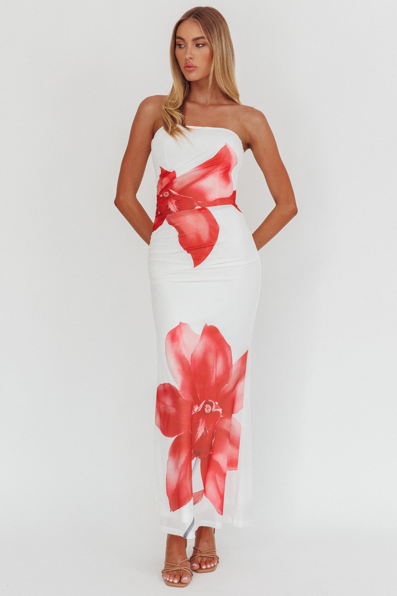 Truth Be Told Strapless Maxi Dress White-Maymioy
