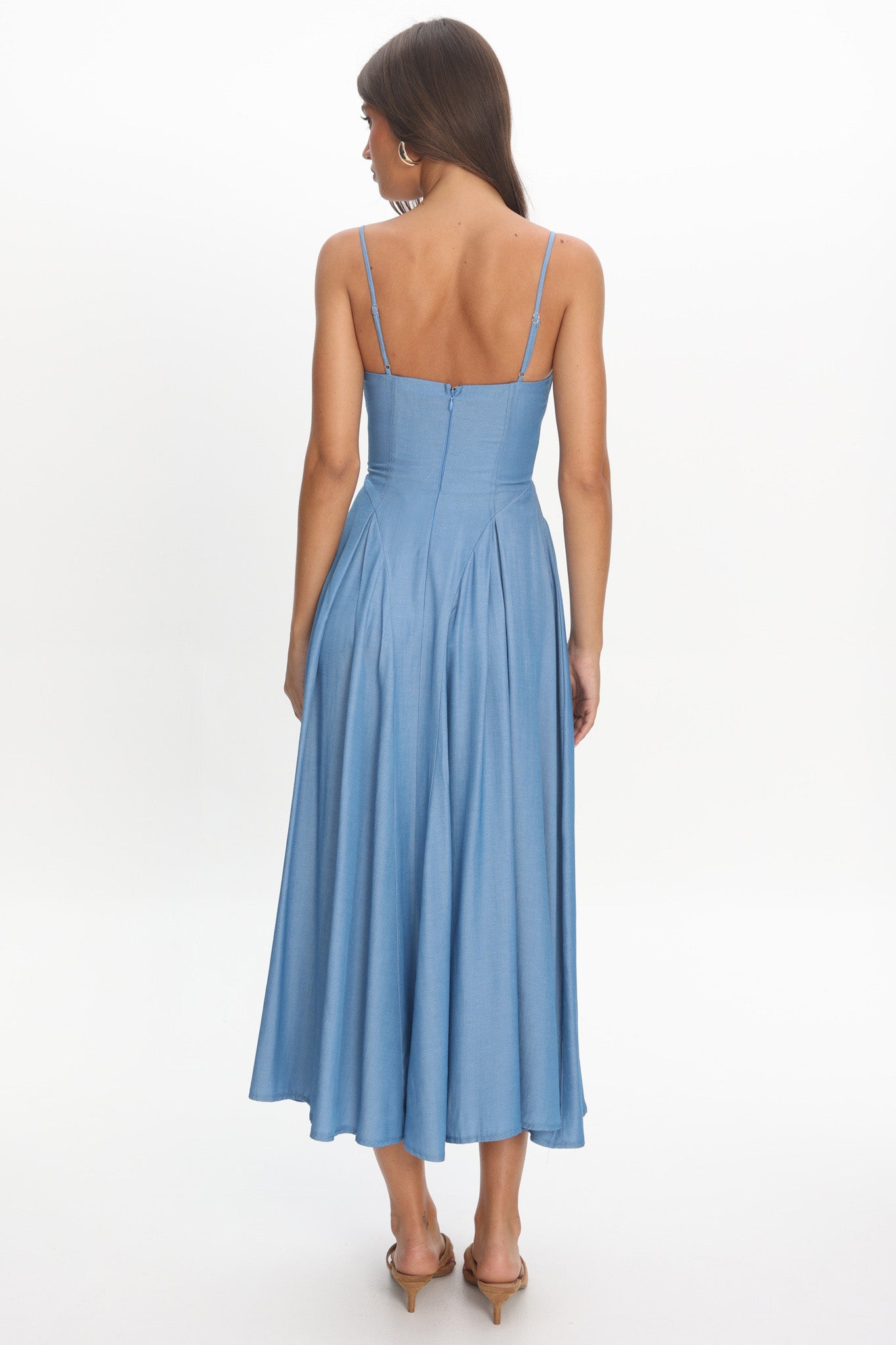 Take It All Cami Strap Midi Dress Light Blue-Maymioy