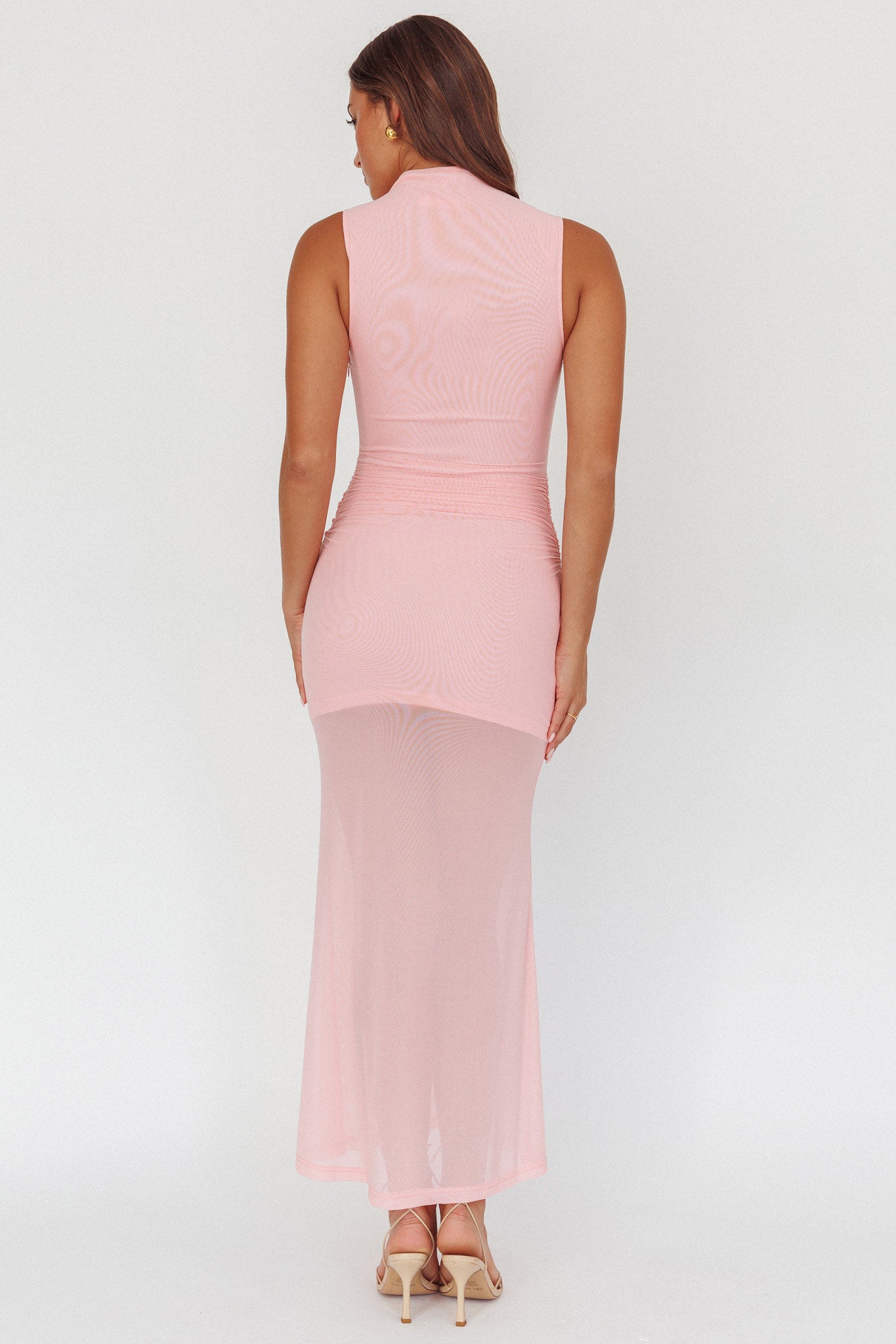 Girl's Night Waist Sash Maxi Dress Pink-Maymioy