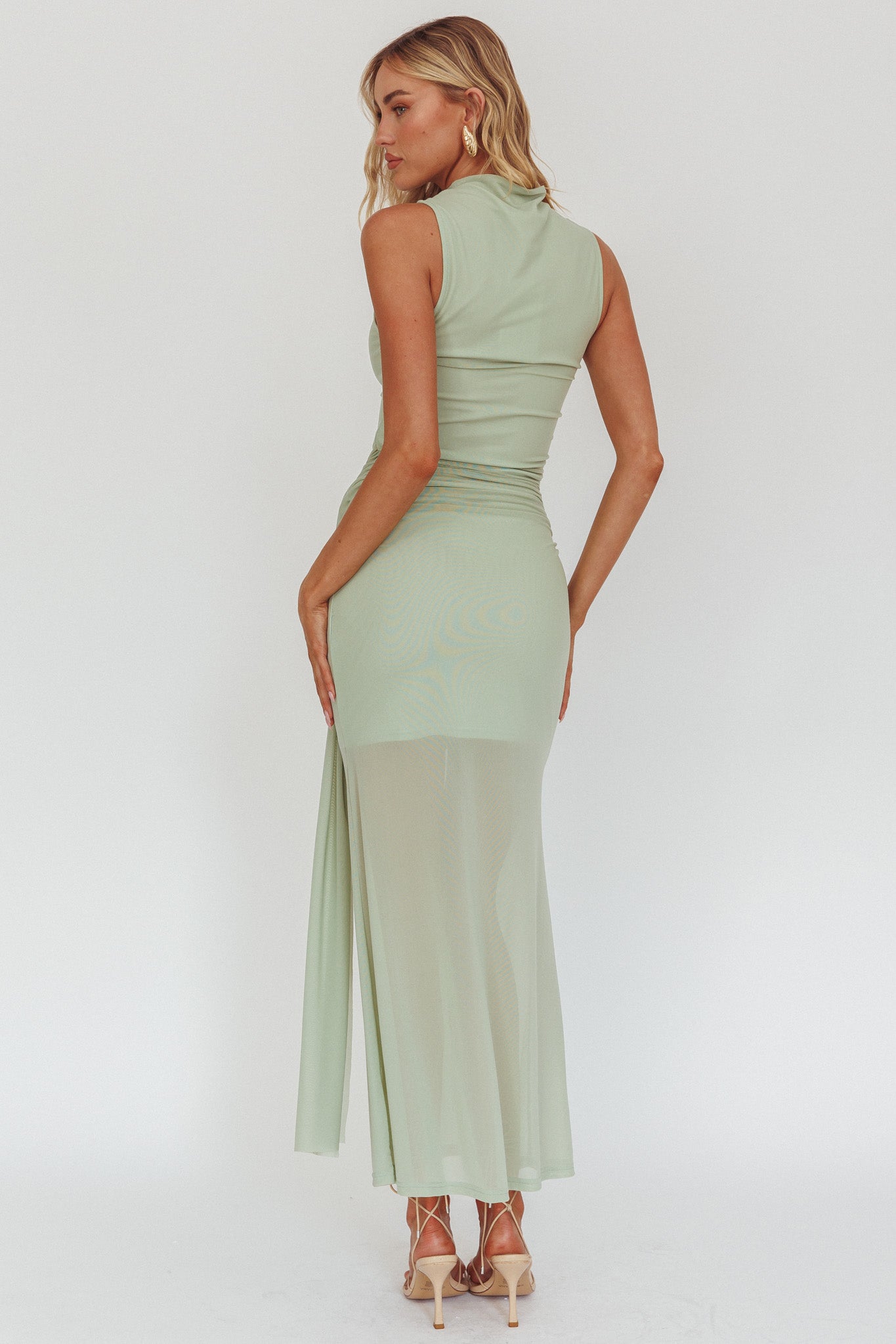 Girl's Night Waist Sash Maxi Dress Sage-Maymioy