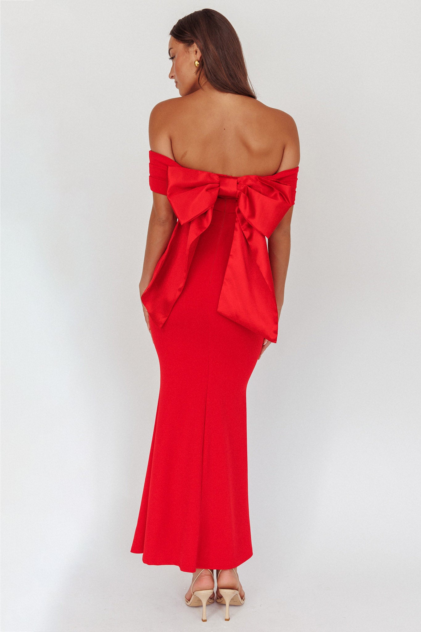 Dancing Queens Bow Back Maxi Dress Red-Maymioy