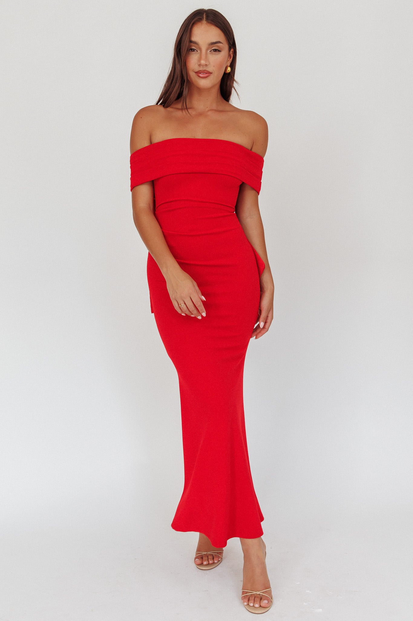 Dancing Queens Bow Back Maxi Dress Red-Maymioy