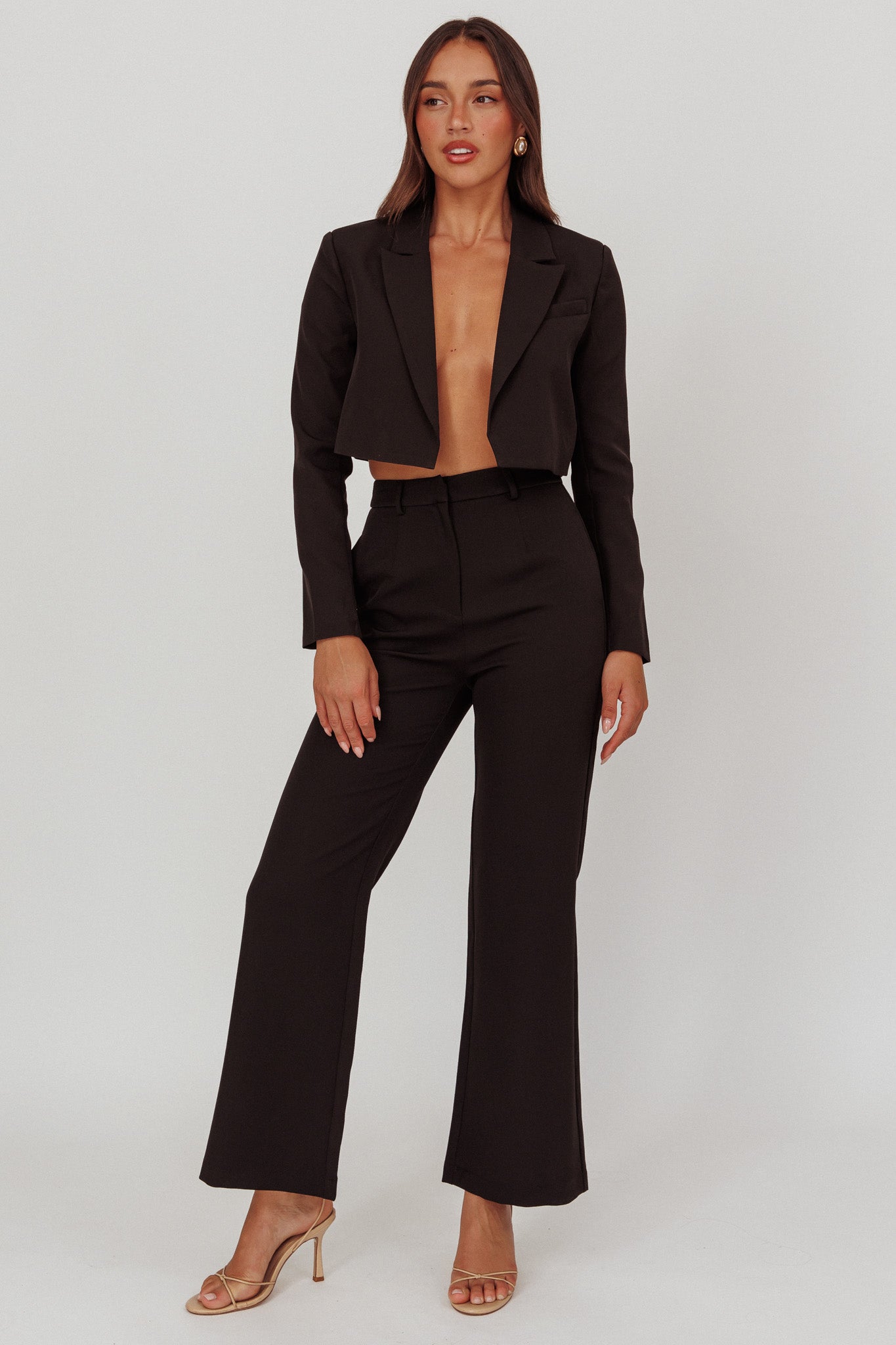 Fridays Open Crop Jacket Black-Maymioy