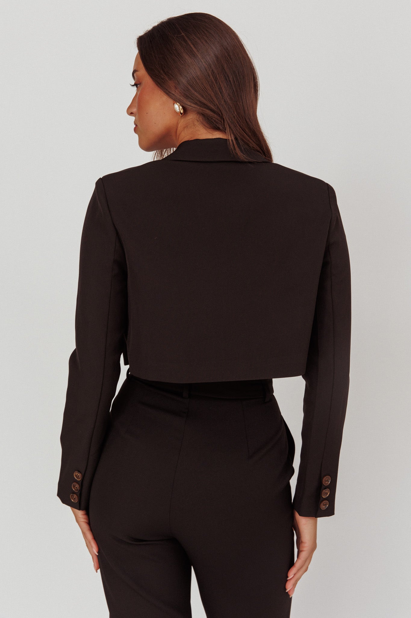 Fridays Open Crop Jacket Black-Maymioy