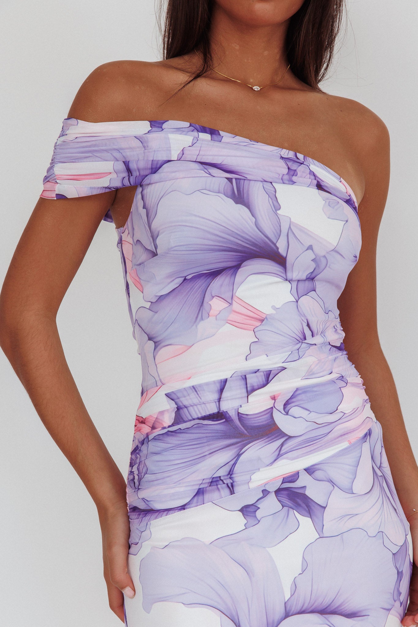 Gala One-Shoulder Maxi Dress Orchid Lilac-Maymioy
