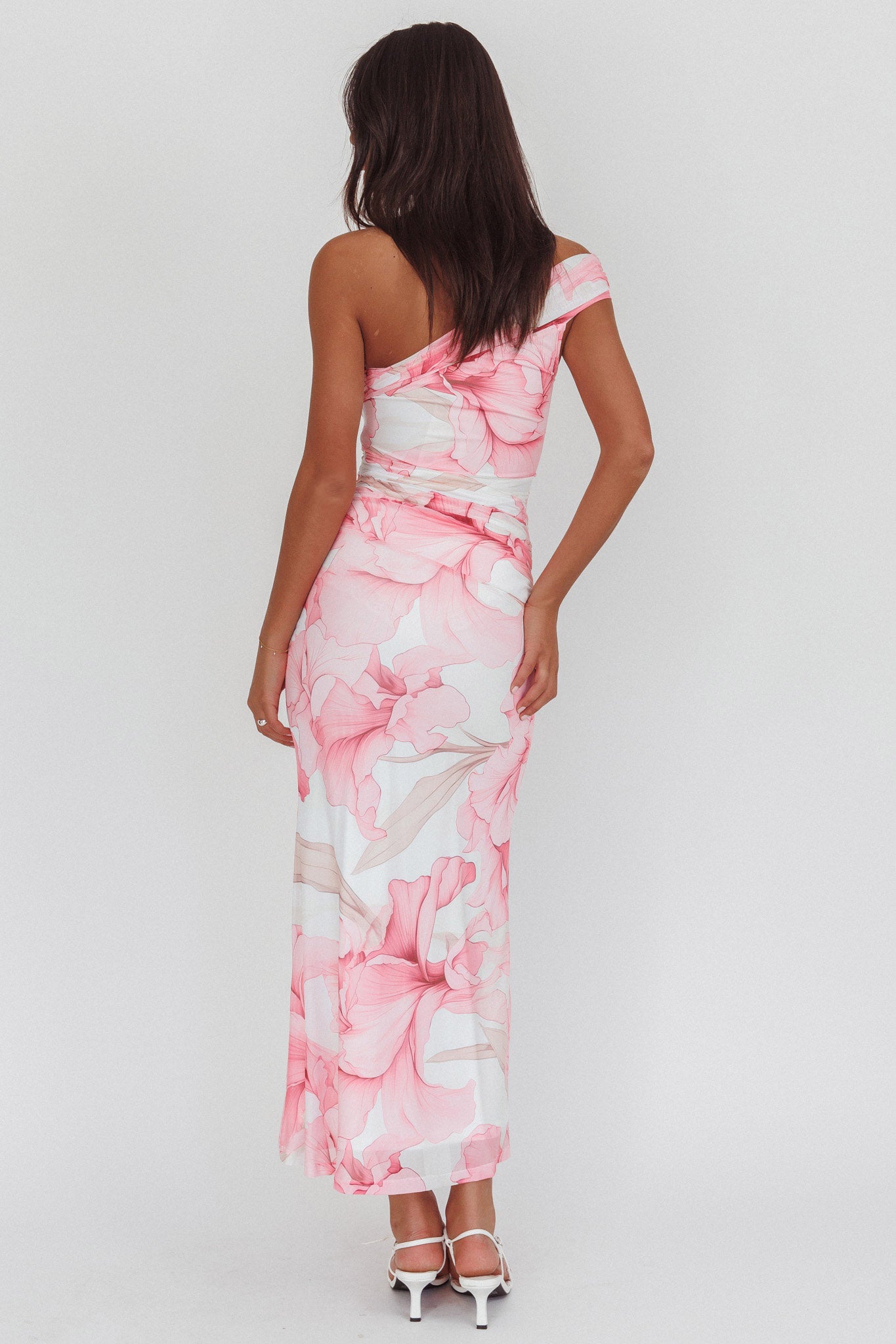 Gala One-Shoulder Maxi Dress Orchid Pink-Maymioy