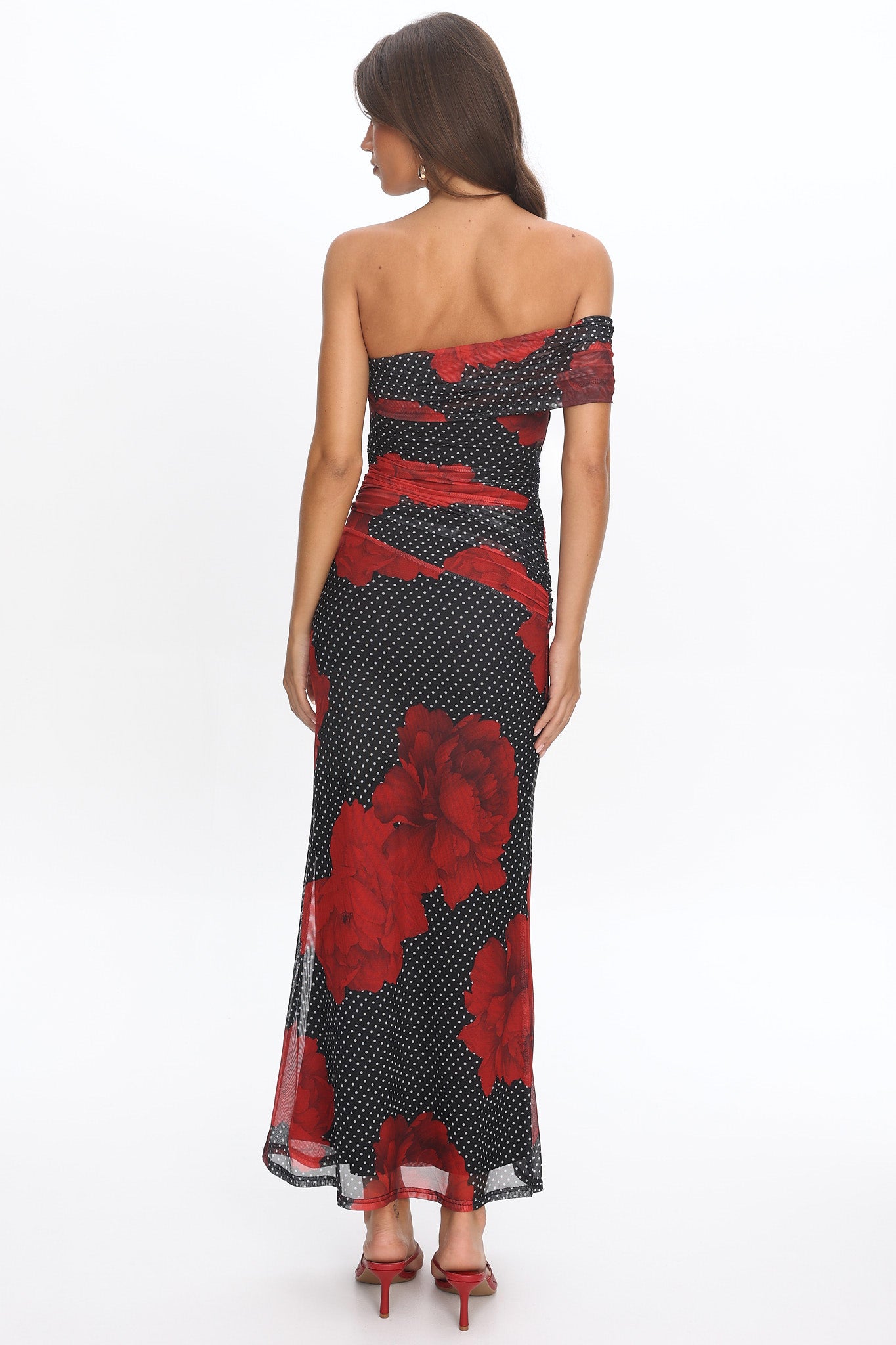 Gala One-Shoulder Maxi Dress Rose Black-Maymioy