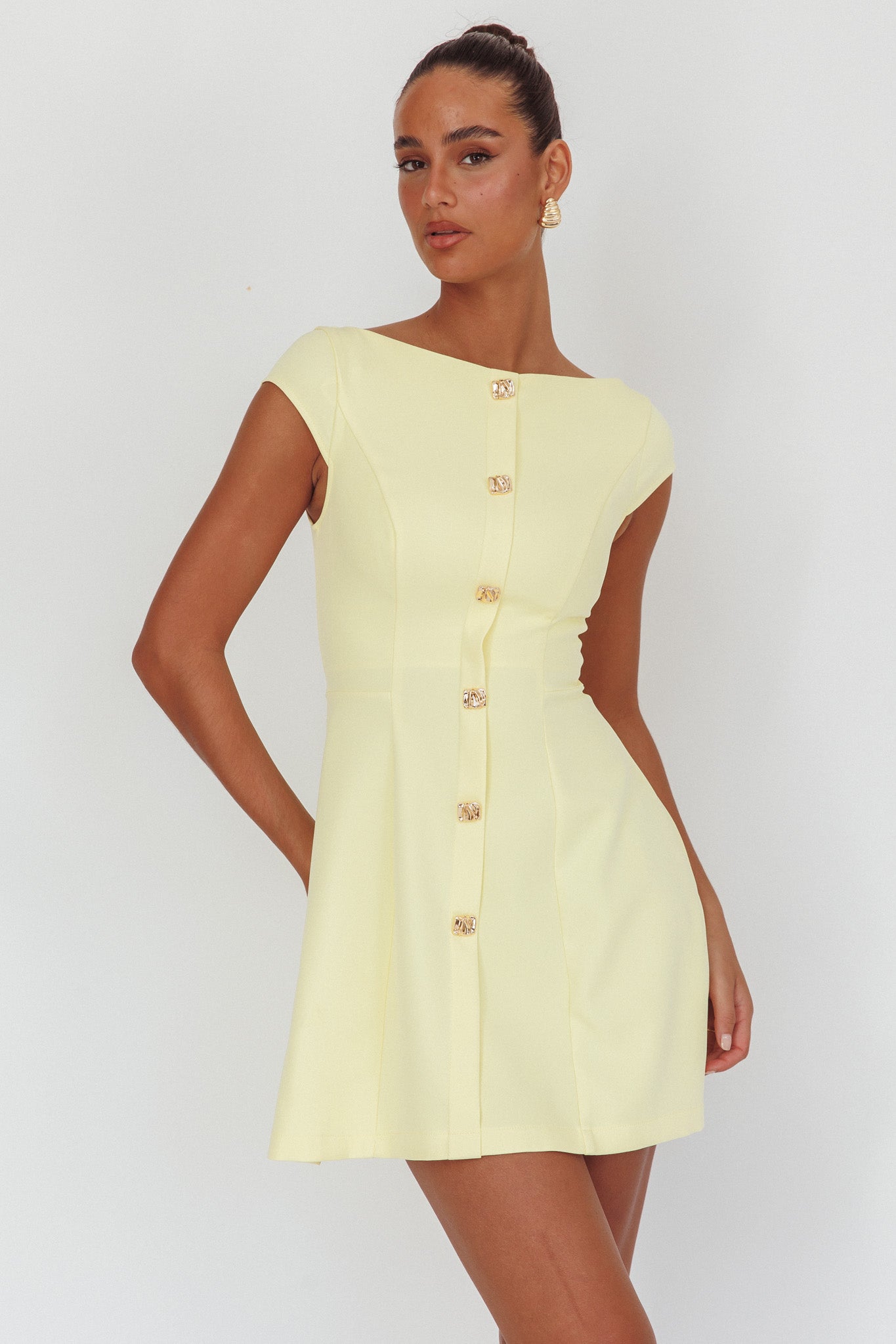 Rebel Cap Sleeve Mini Dress Butter-Maymioy