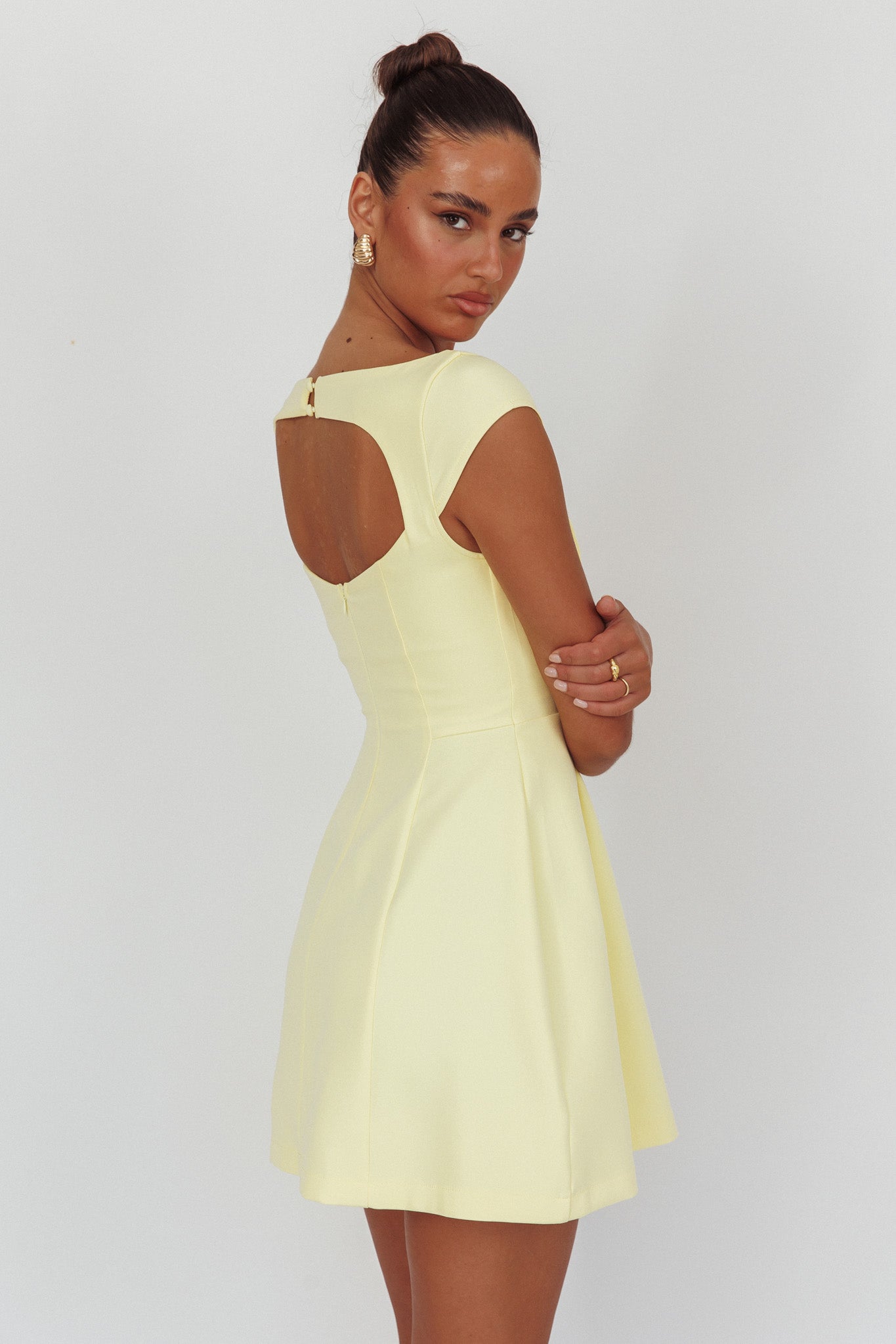 Rebel Cap Sleeve Mini Dress Butter-Maymioy
