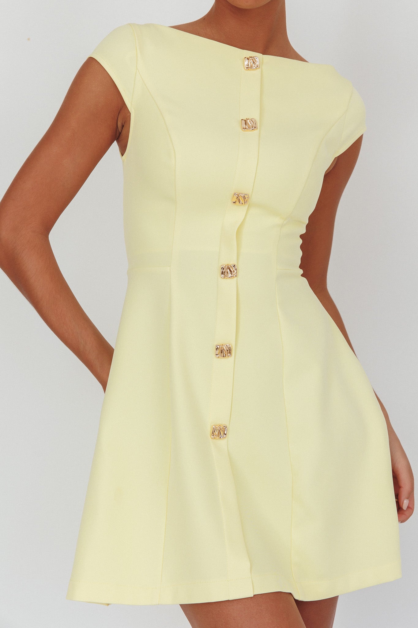 Rebel Cap Sleeve Mini Dress Butter-Maymioy