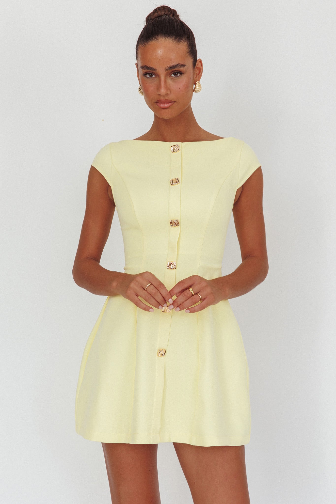 Rebel Cap Sleeve Mini Dress Butter-Maymioy