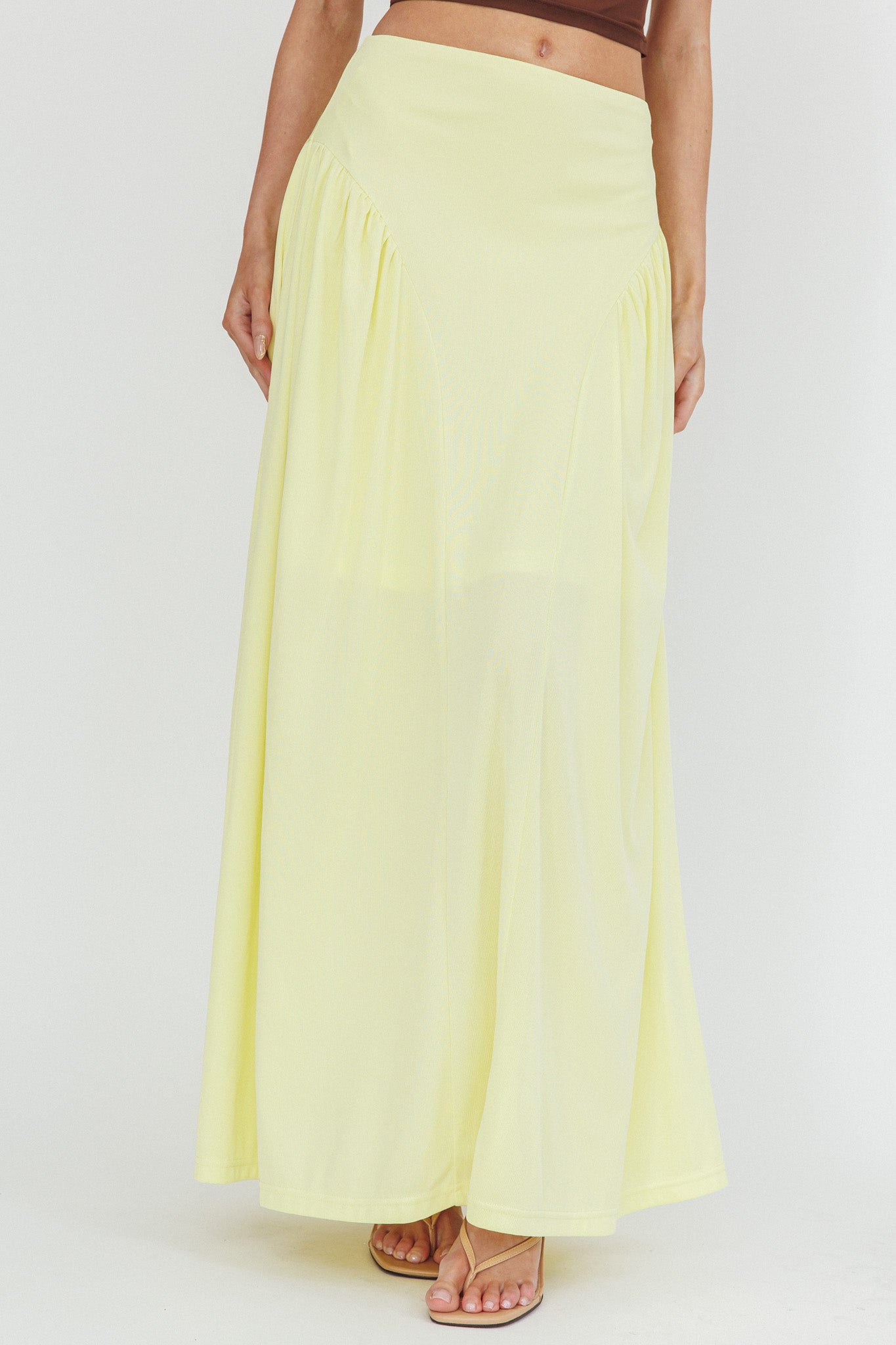 Daysun Gathered Panel Maxi Skirt Butter-Maymioy