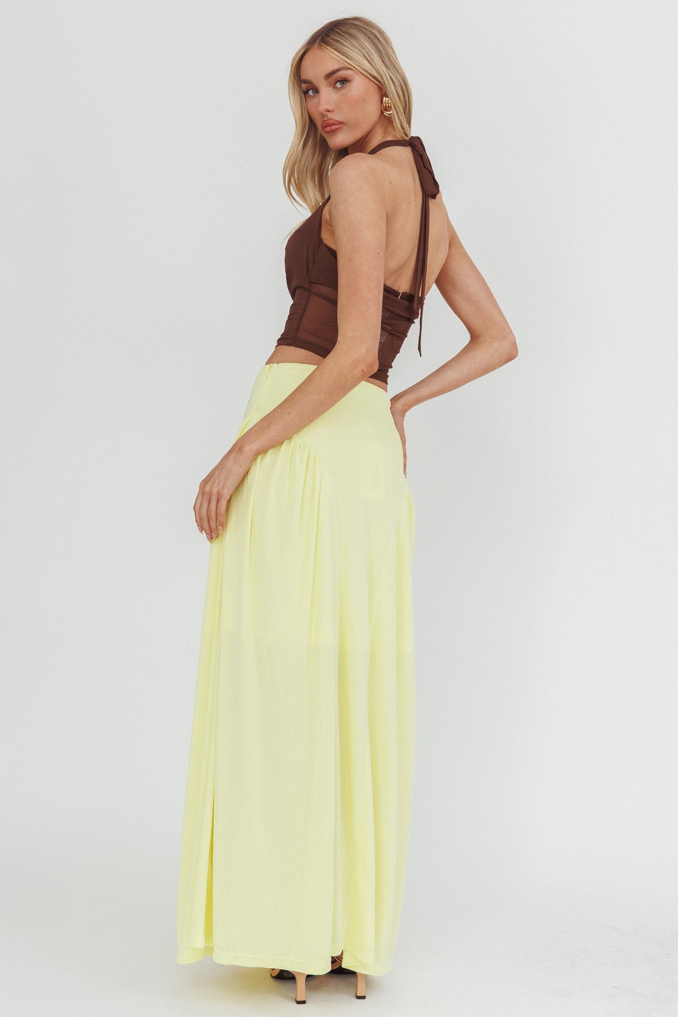 Daysun Gathered Panel Maxi Skirt Butter-Maymioy