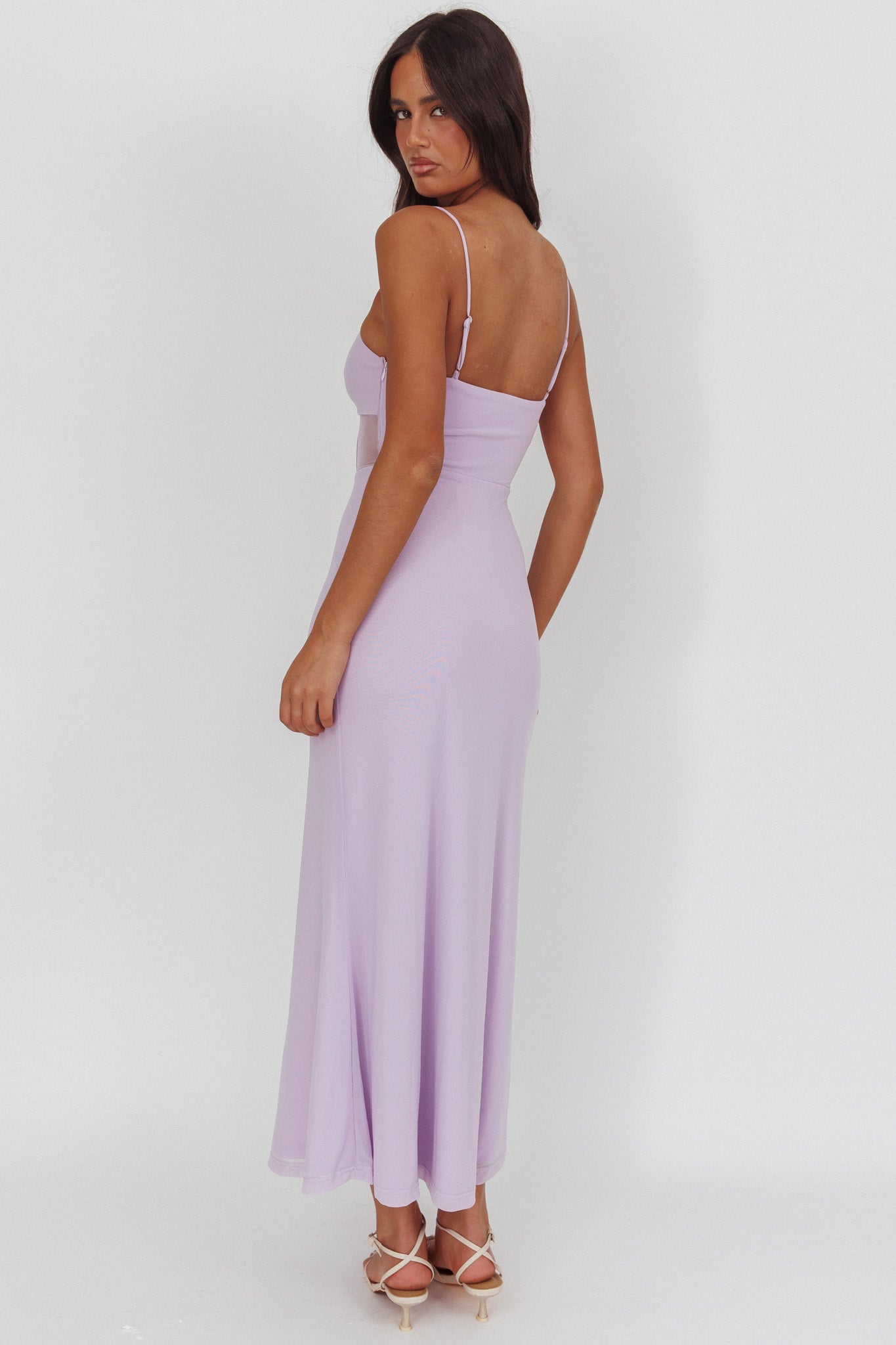 Such A Libra Sheer Bodice Maxi Dress Lilac-Maymioy