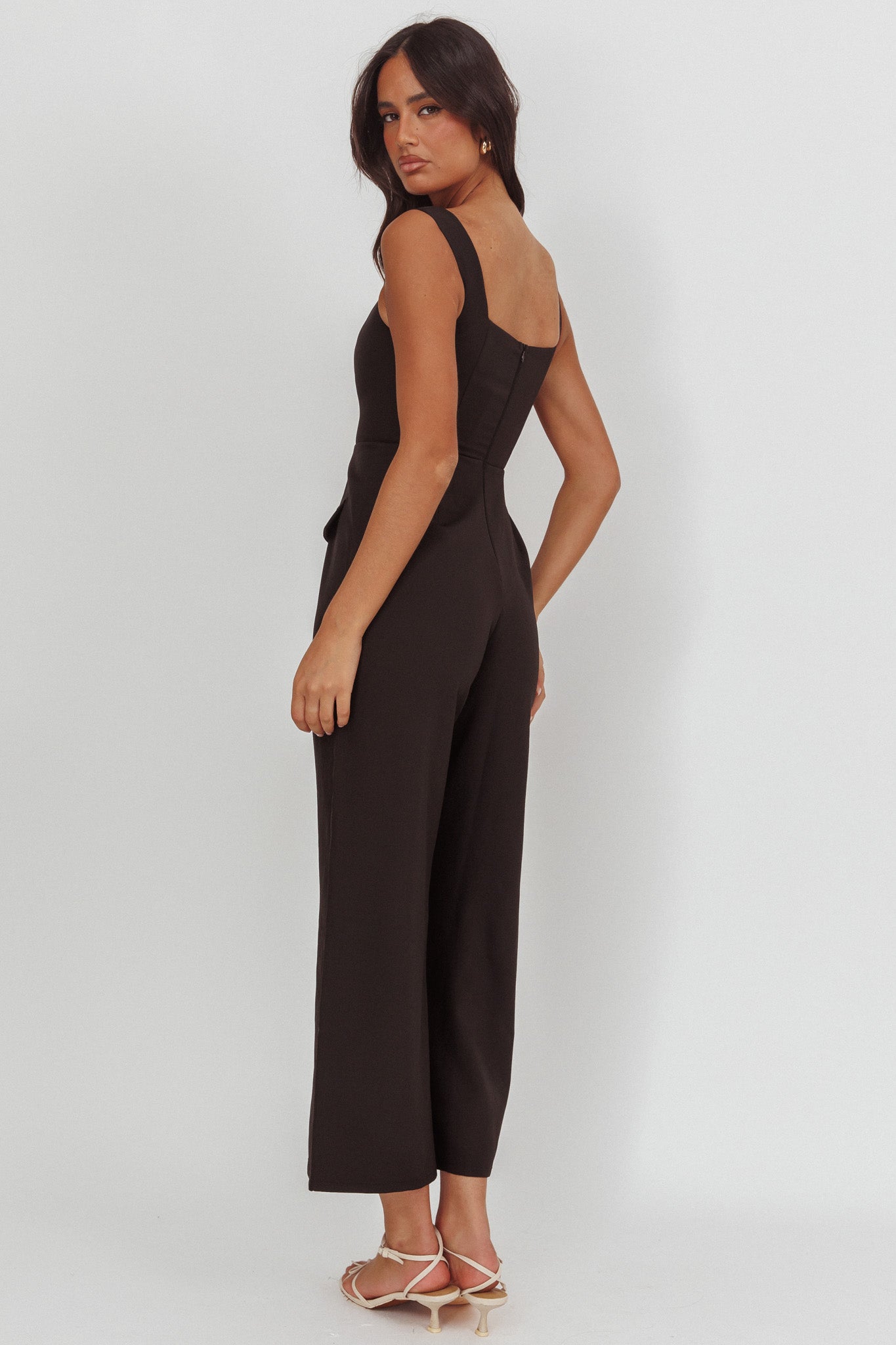 Atheena Faux Pocket Jumpsuit Black-Maymioy