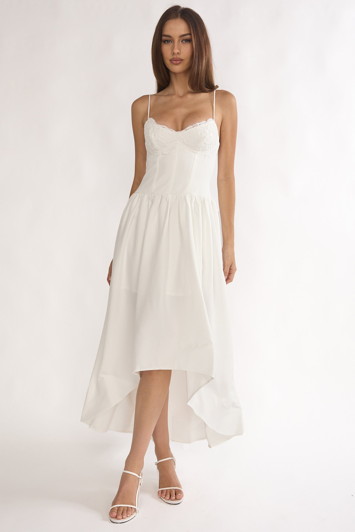 I'm Yours High-Low Hem Maxi Dress White-Maymioy