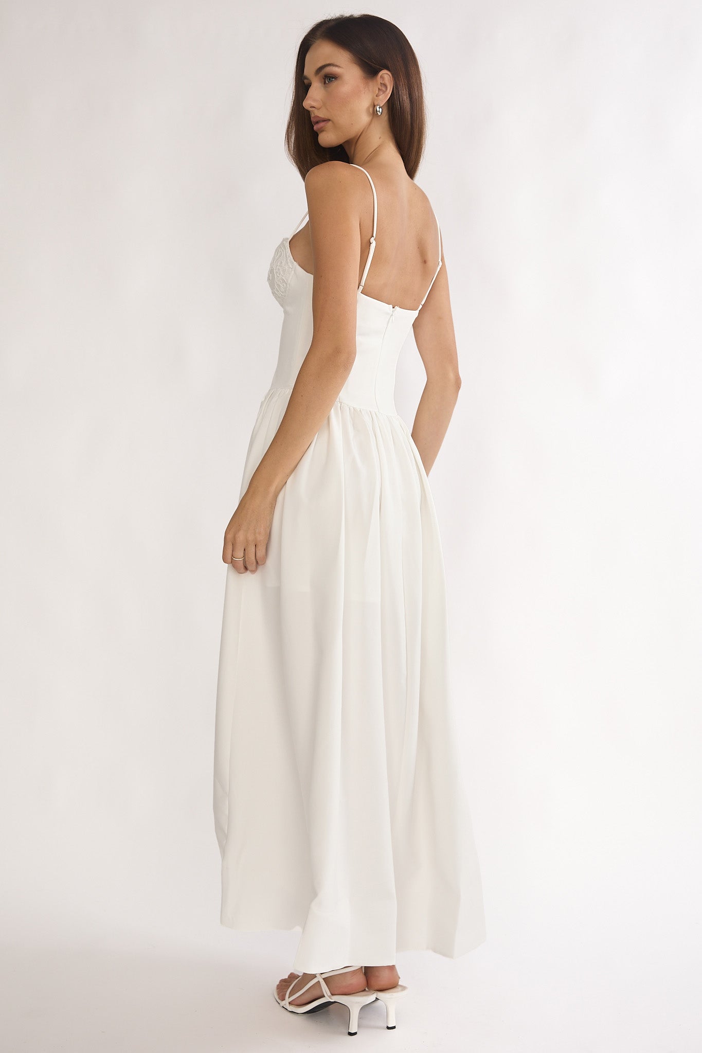 I'm Yours High-Low Hem Maxi Dress White-Maymioy