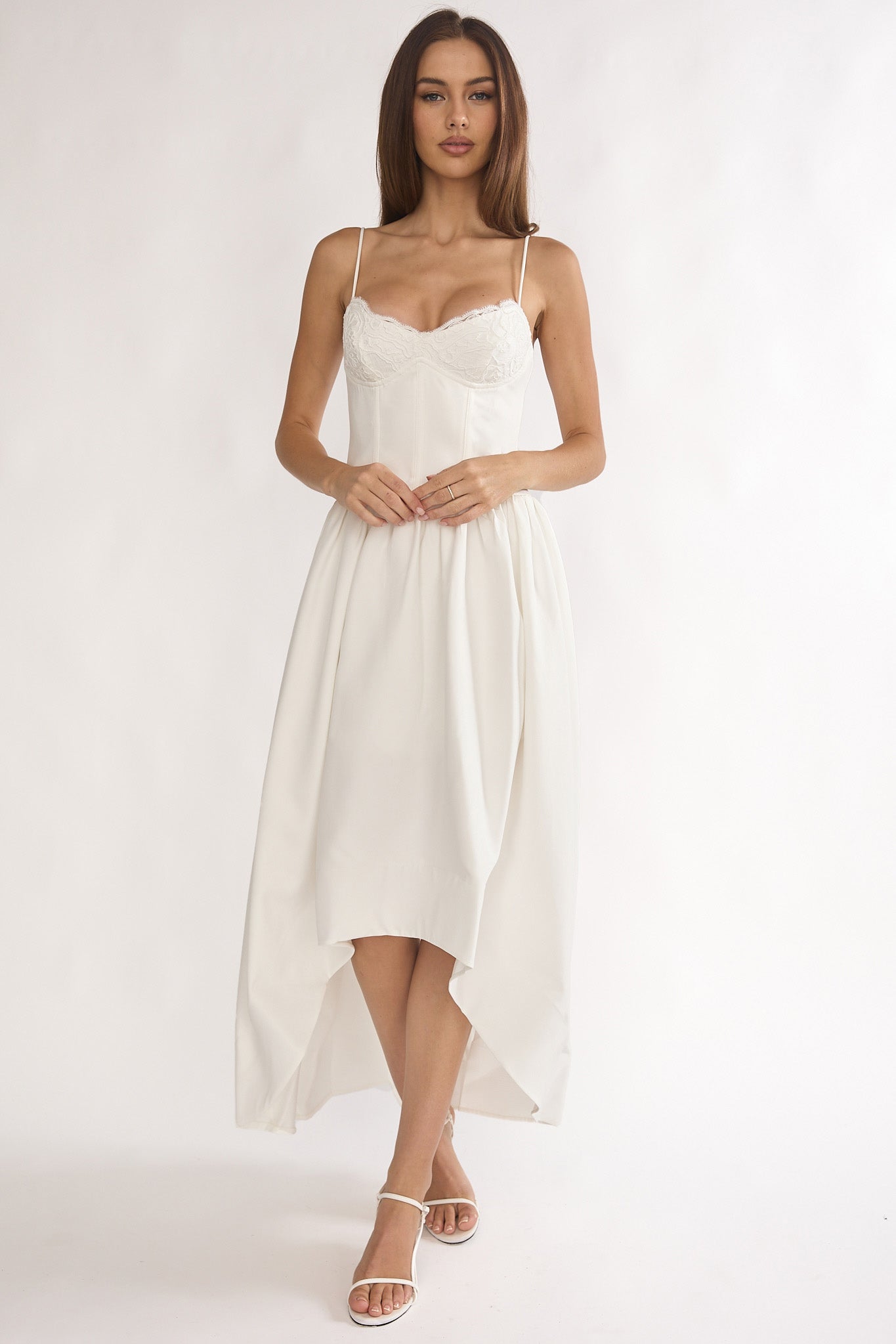 I'm Yours High-Low Hem Maxi Dress White-Maymioy