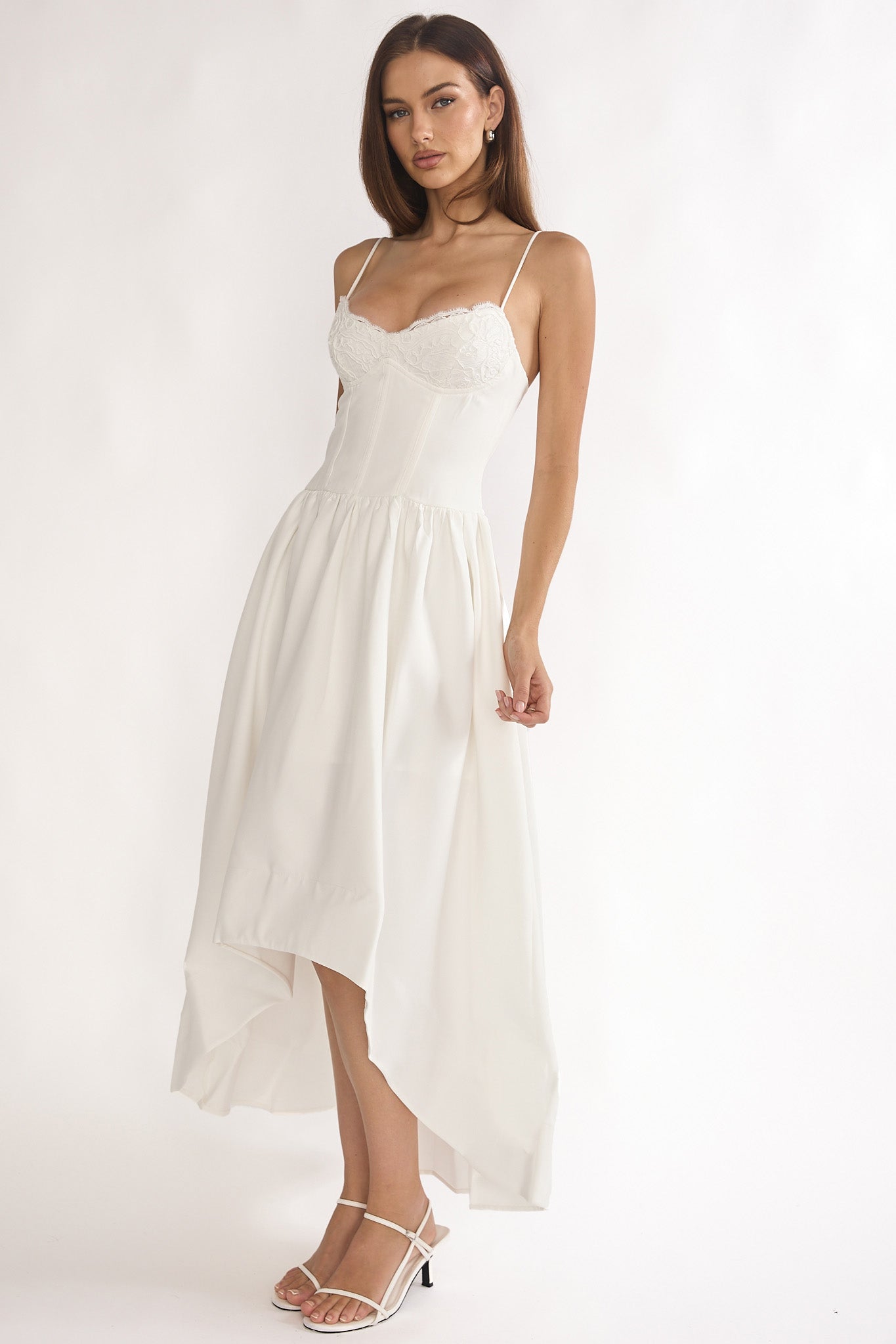 I'm Yours High-Low Hem Maxi Dress White-Maymioy