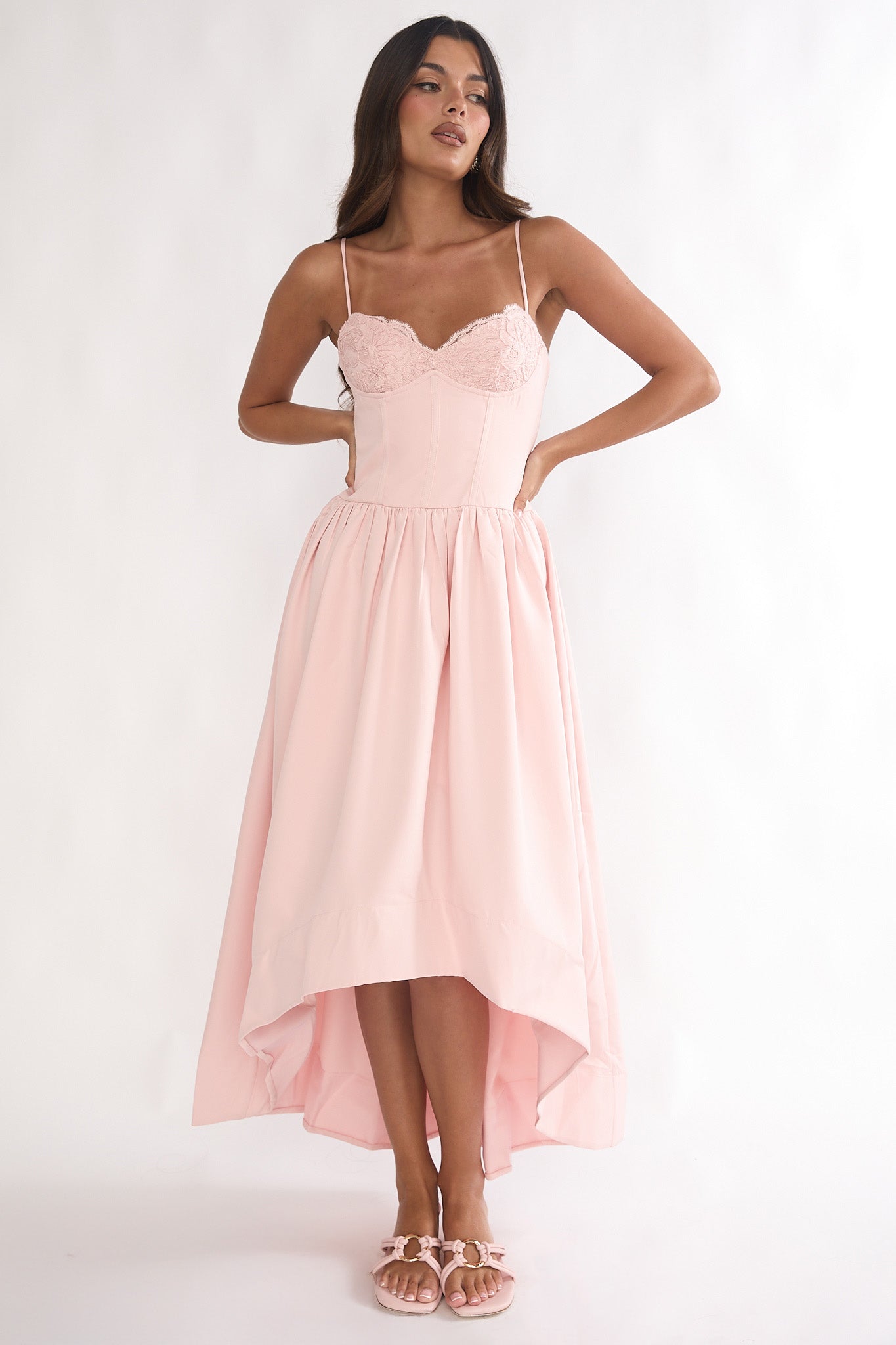 I'm Yours High-Low Hem Maxi Dress Pink-Maymioy