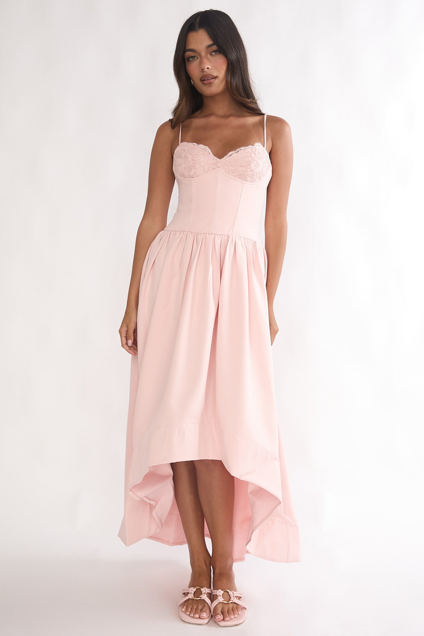 I'm Yours High-Low Hem Maxi Dress Pink-Maymioy