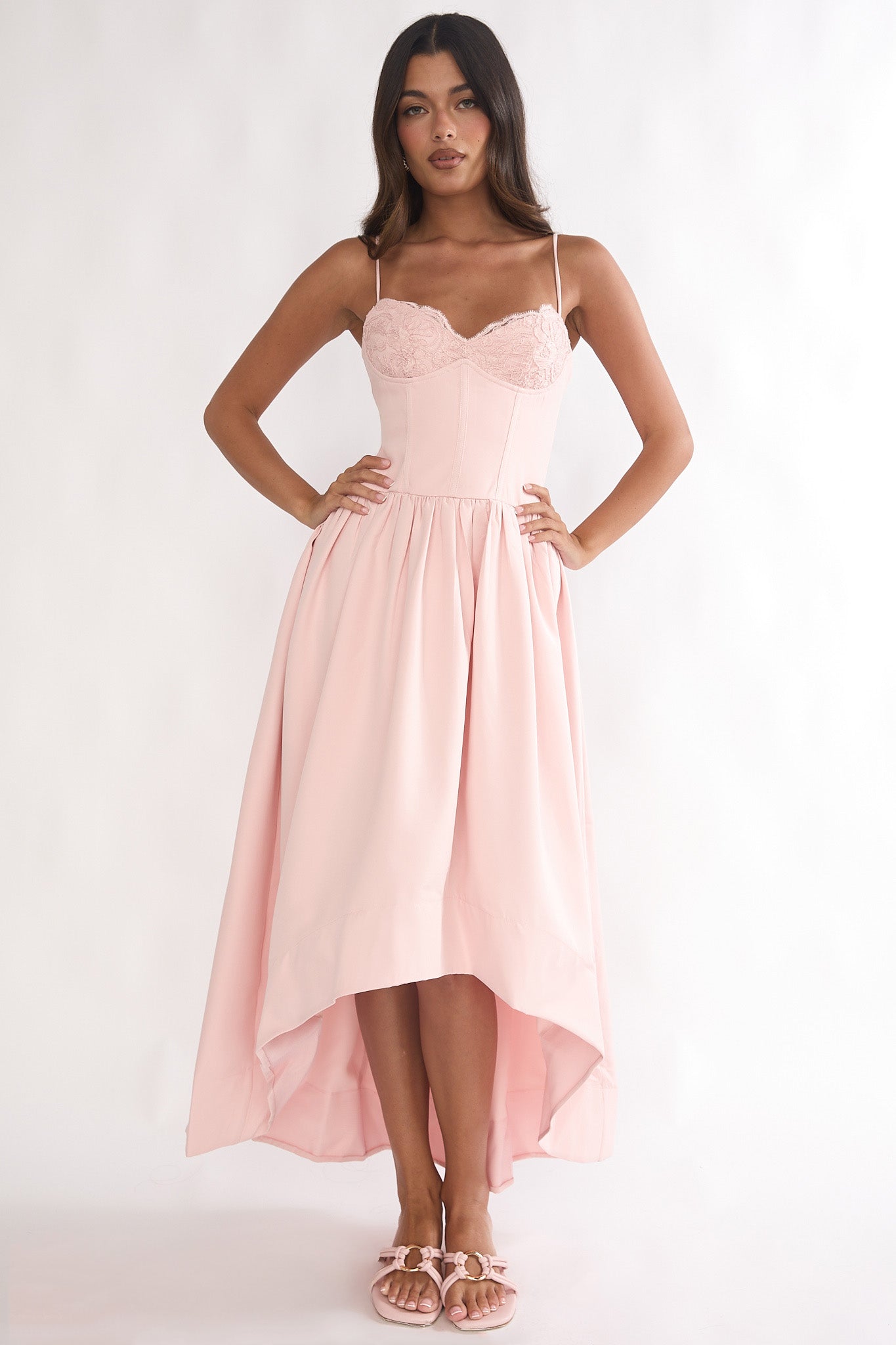 I'm Yours High-Low Hem Maxi Dress Pink-Maymioy