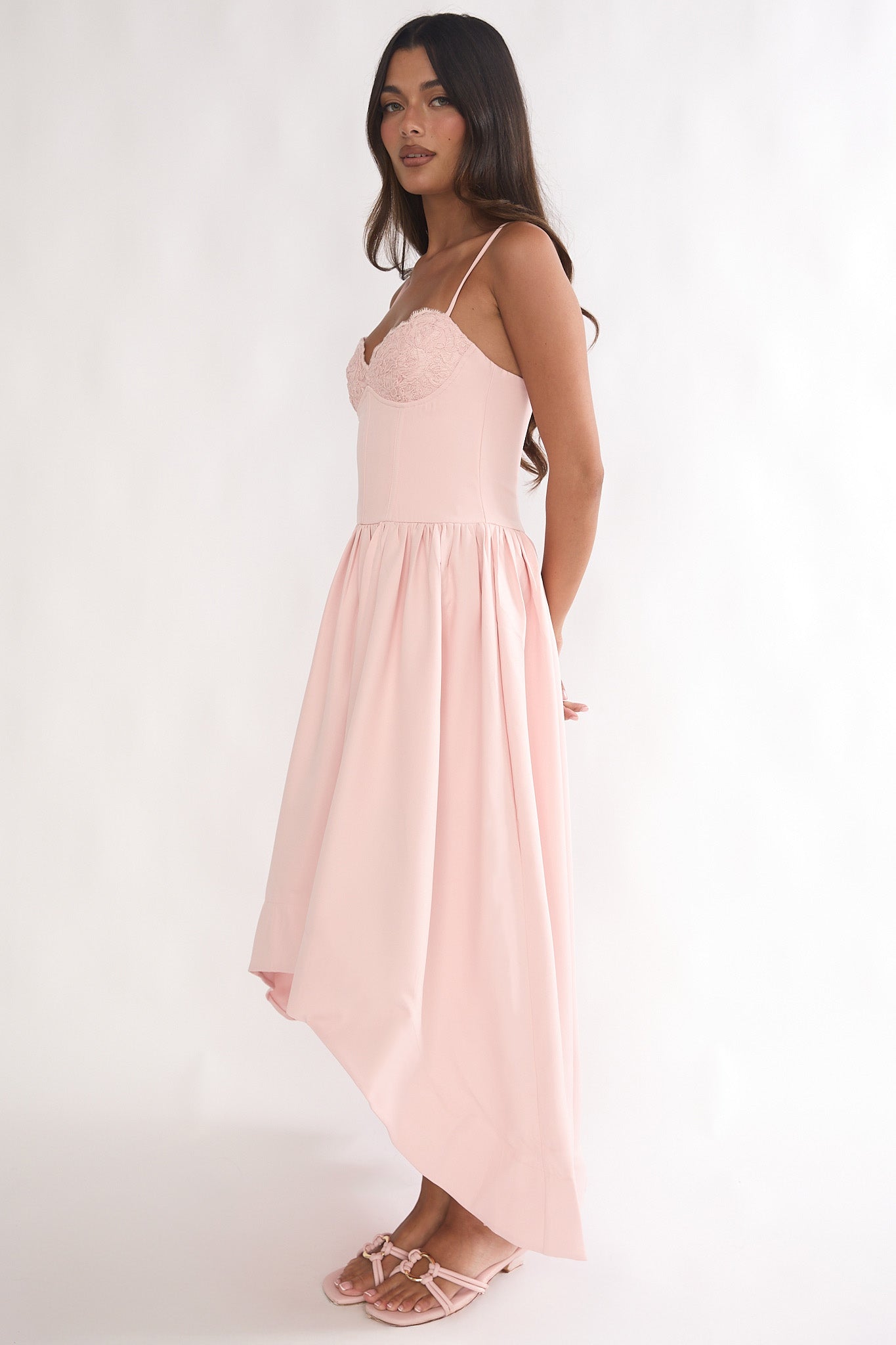 I'm Yours High-Low Hem Maxi Dress Pink-Maymioy