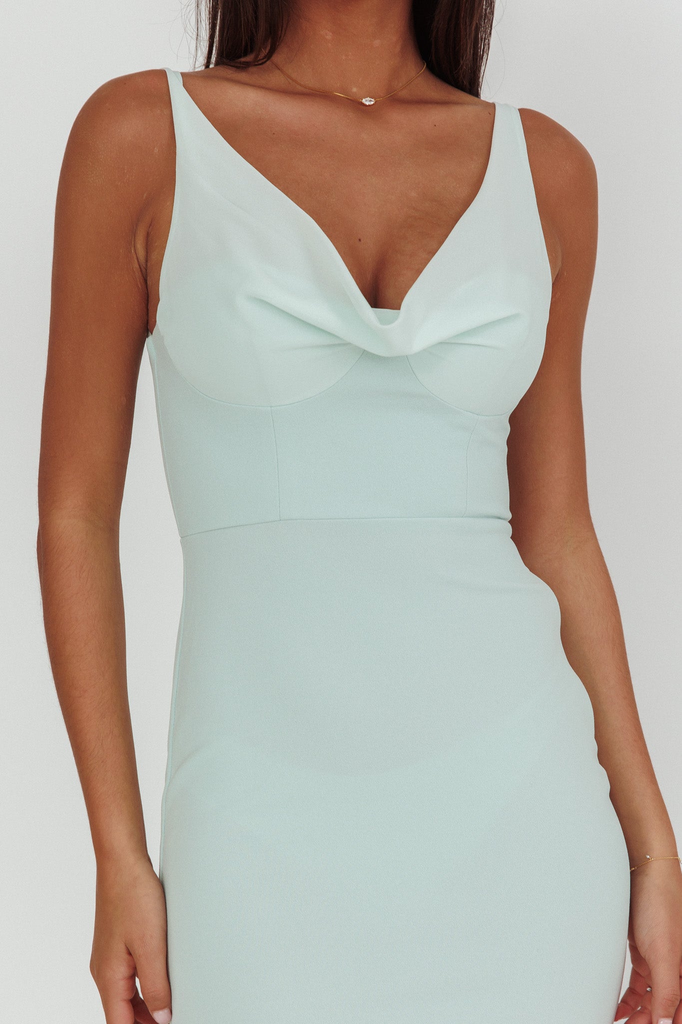 Jesara Cowl Back Maxi Dress Sage-Maymioy