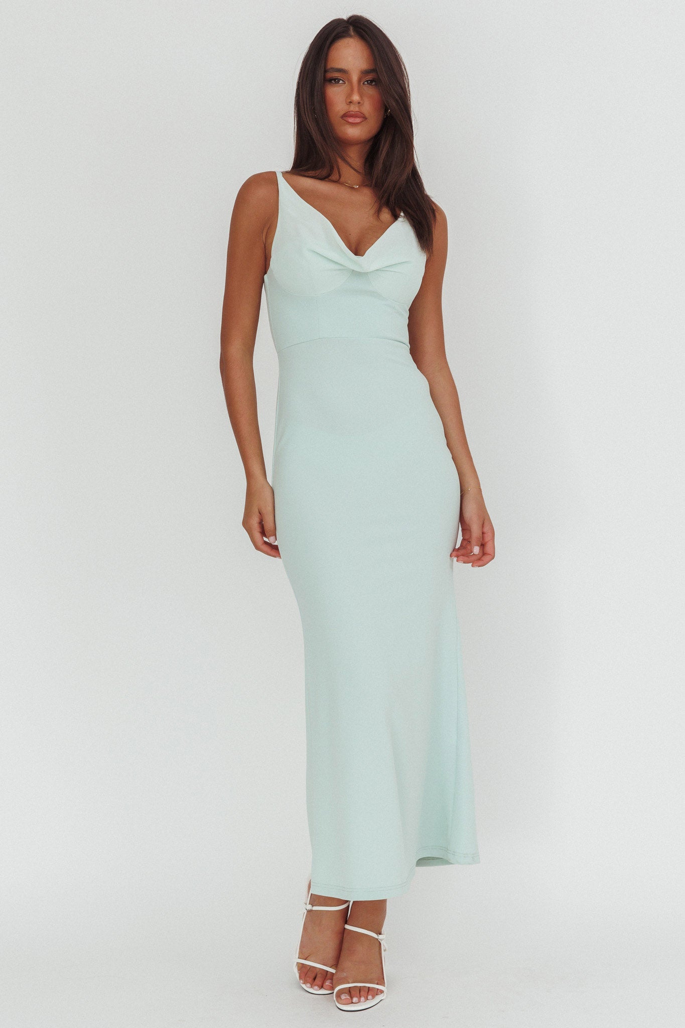 Jesara Cowl Back Maxi Dress Sage-Maymioy