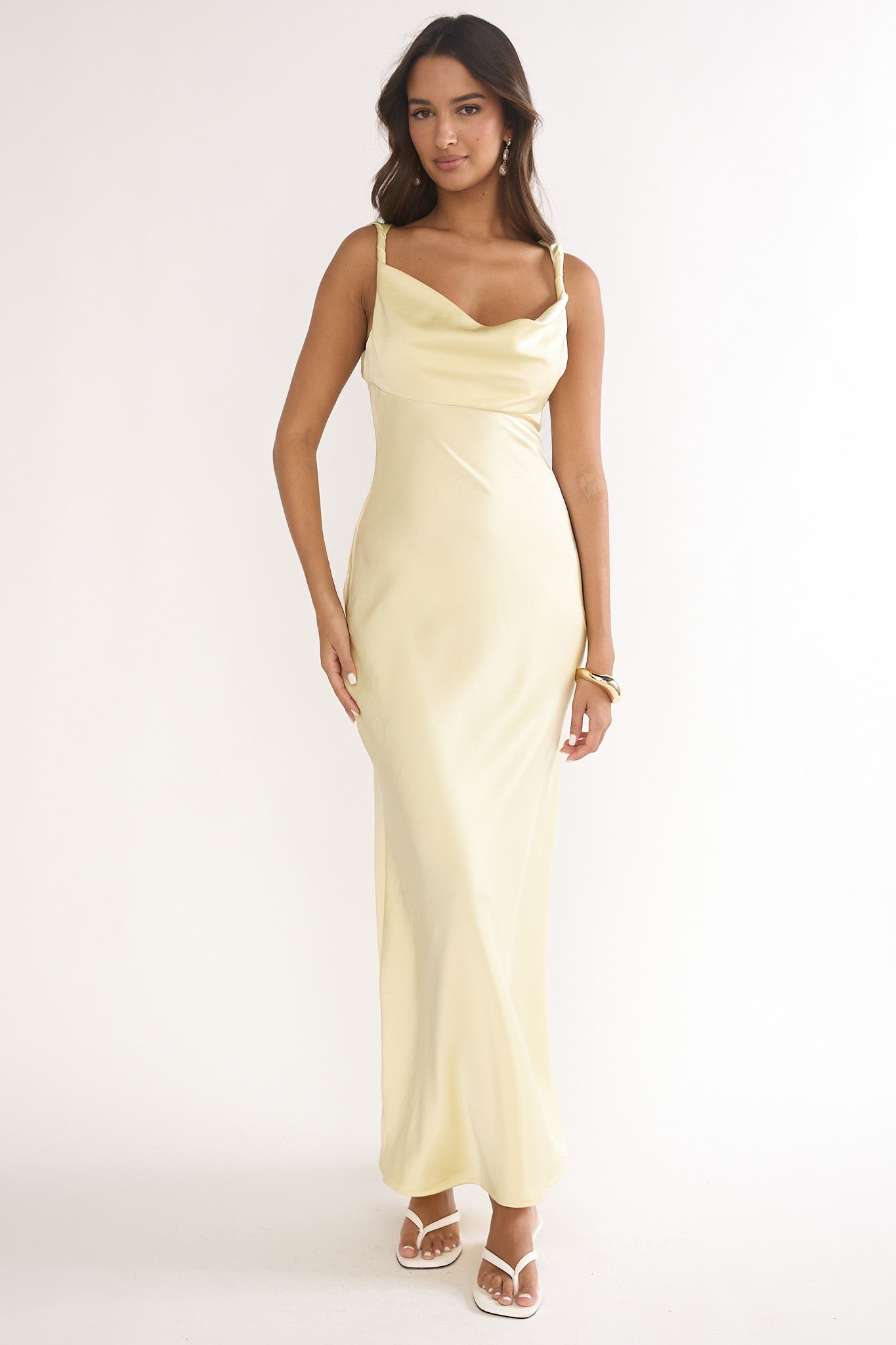 Limelight Luxe Triple Strap Back Maxi Dress Butter-Maymioy