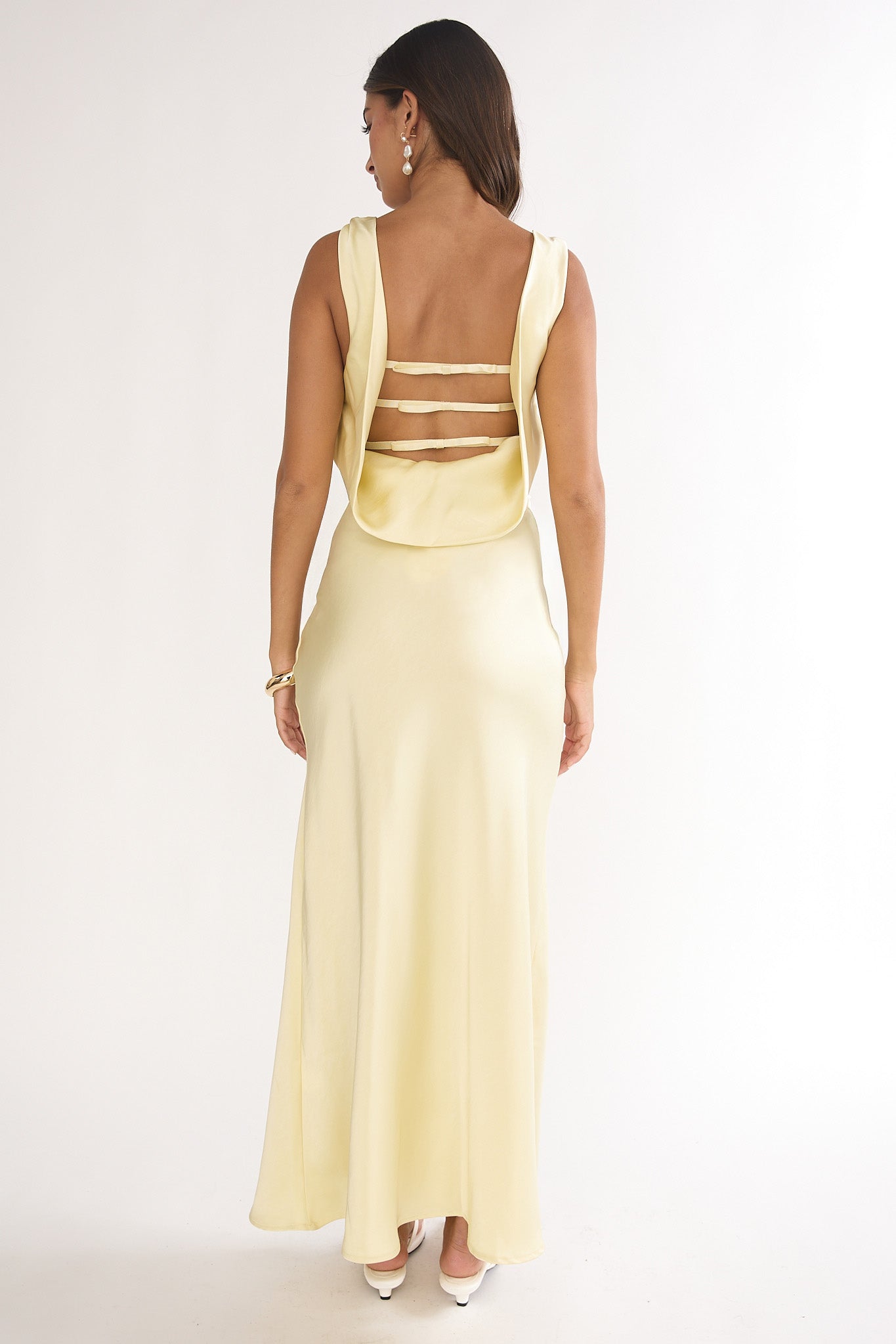 Limelight Luxe Triple Strap Back Maxi Dress Butter-Maymioy