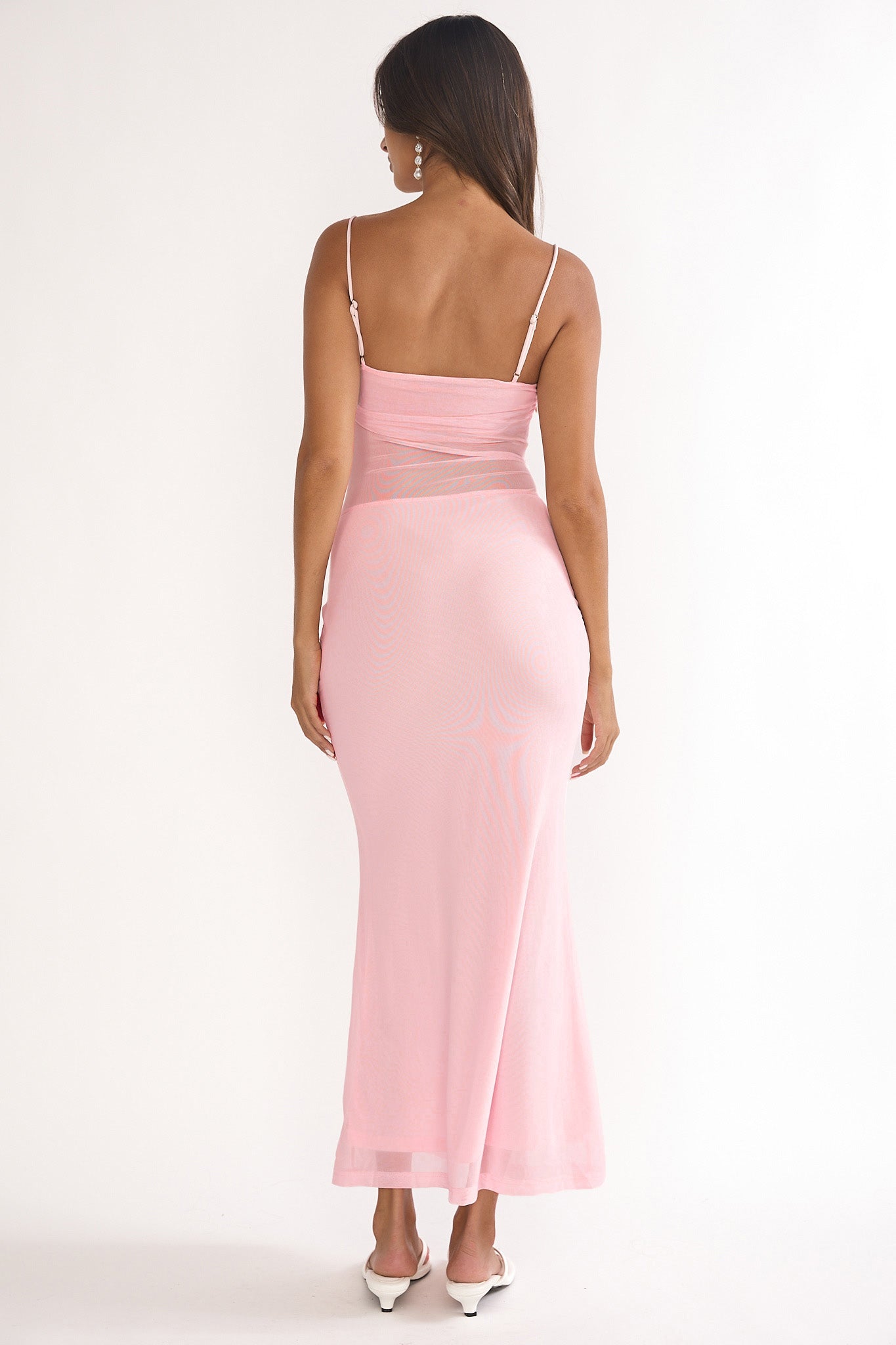 Stara Knot Accent Maxi Dress Blush-Maymioy