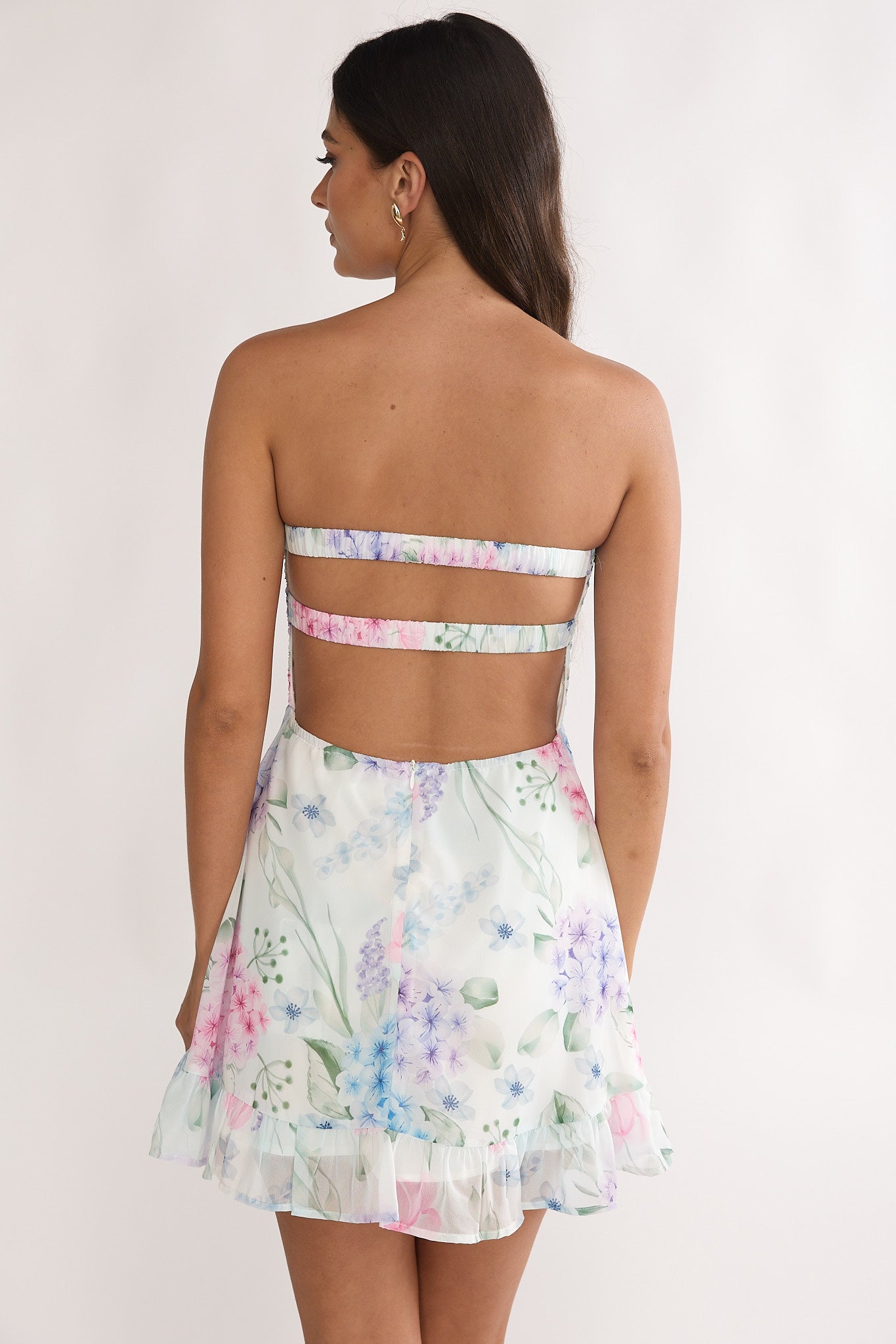 Gloria Day Tied Bust Strapless Mini Dress Lilac-Maymioy