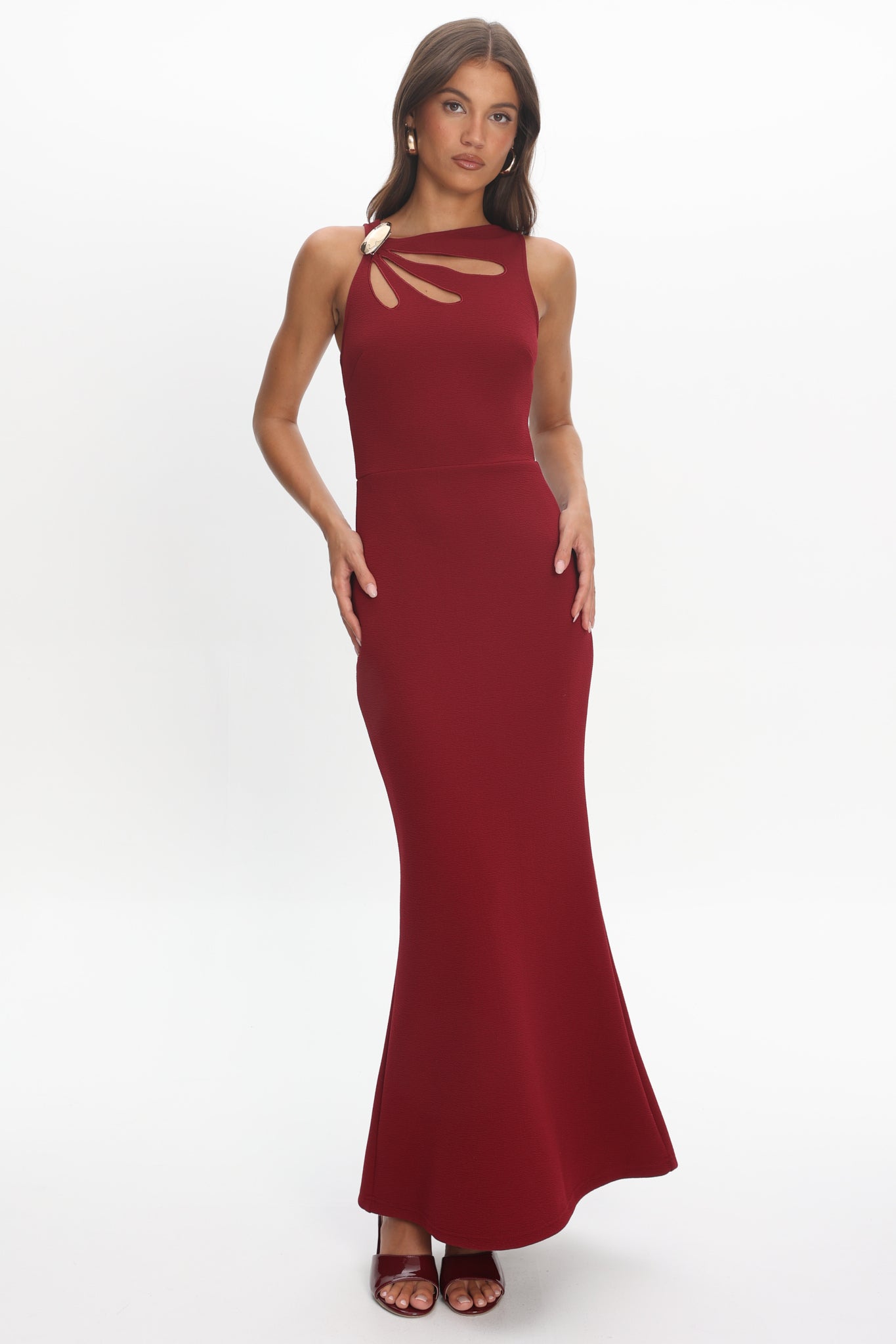Antwerp Cut-Out Bust Maxi Dress Plum-Maymioy