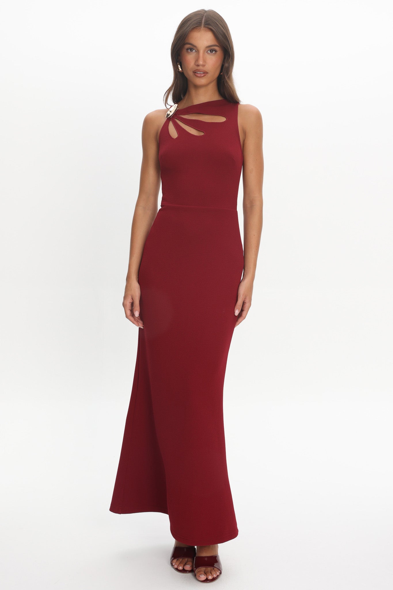 Antwerp Cut-Out Bust Maxi Dress Plum-Maymioy