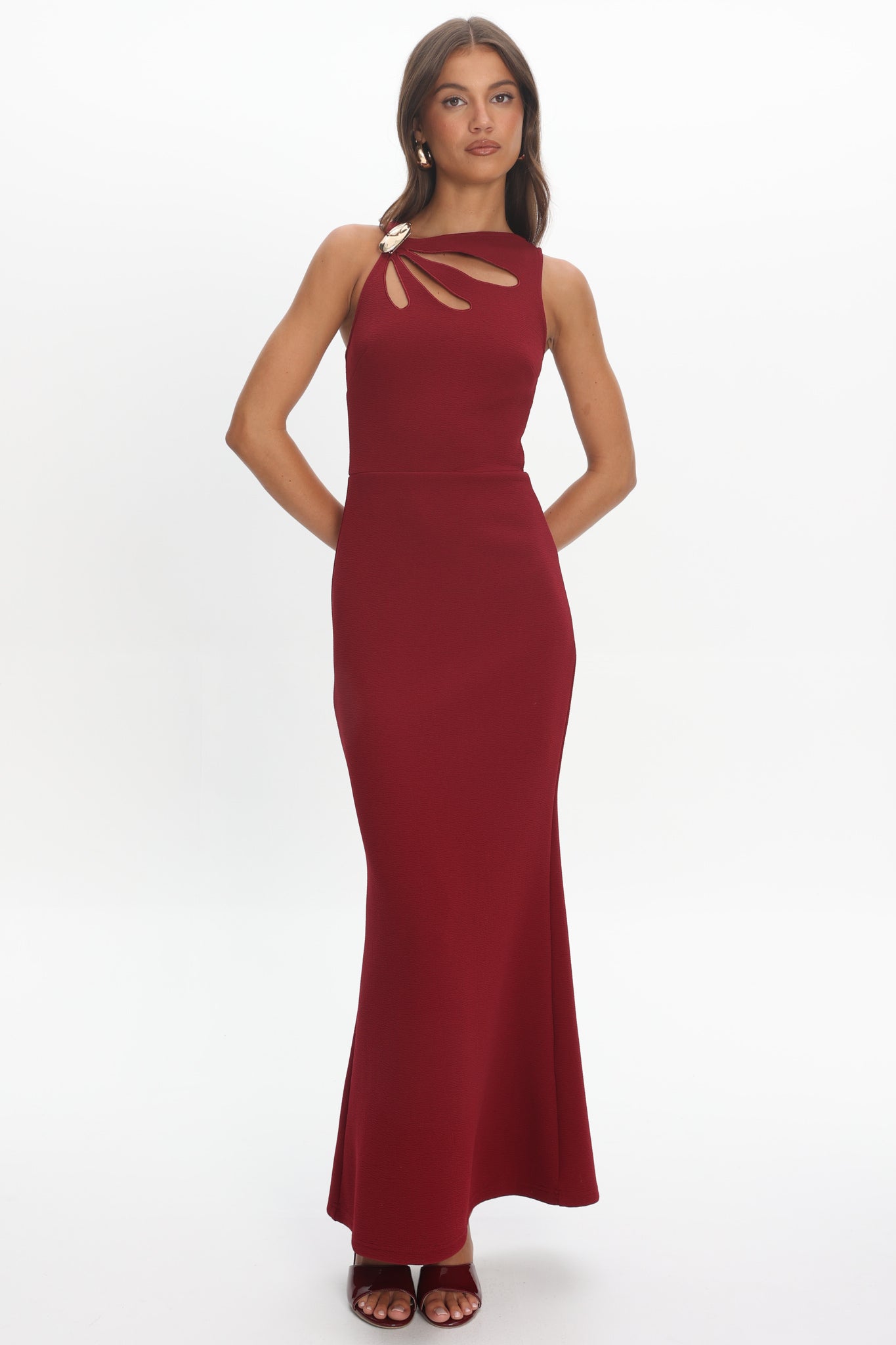 Antwerp Cut-Out Bust Maxi Dress Plum-Maymioy