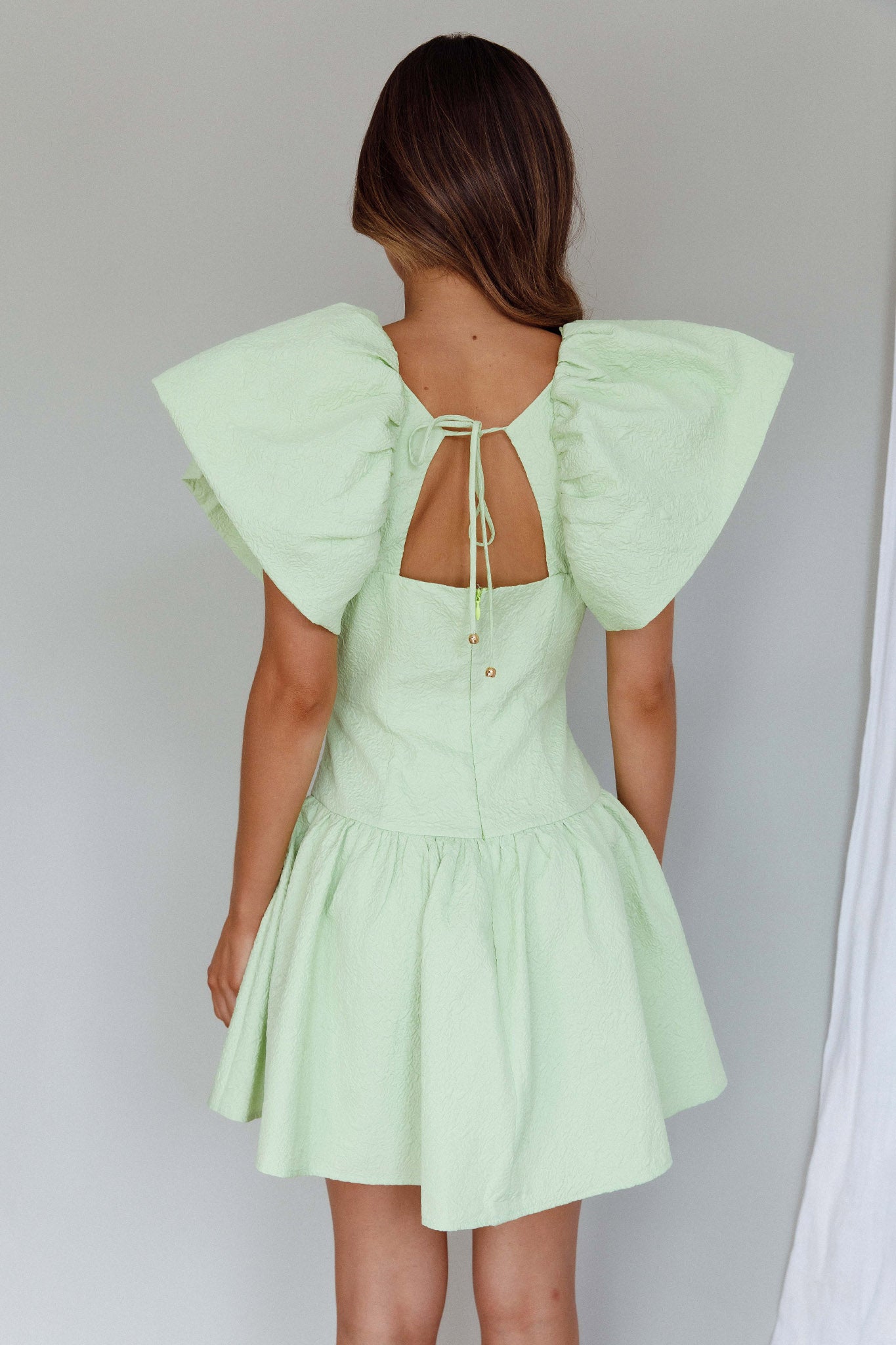 Self Love Flounce Hem Dress Lime-Maymioy