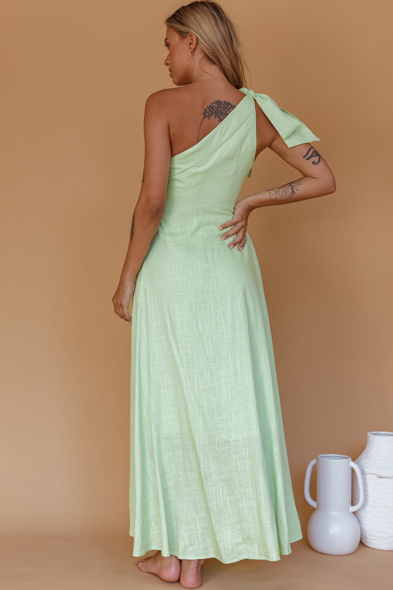 Rigel One-Shoulder Maxi Dress Apple-Maymioy