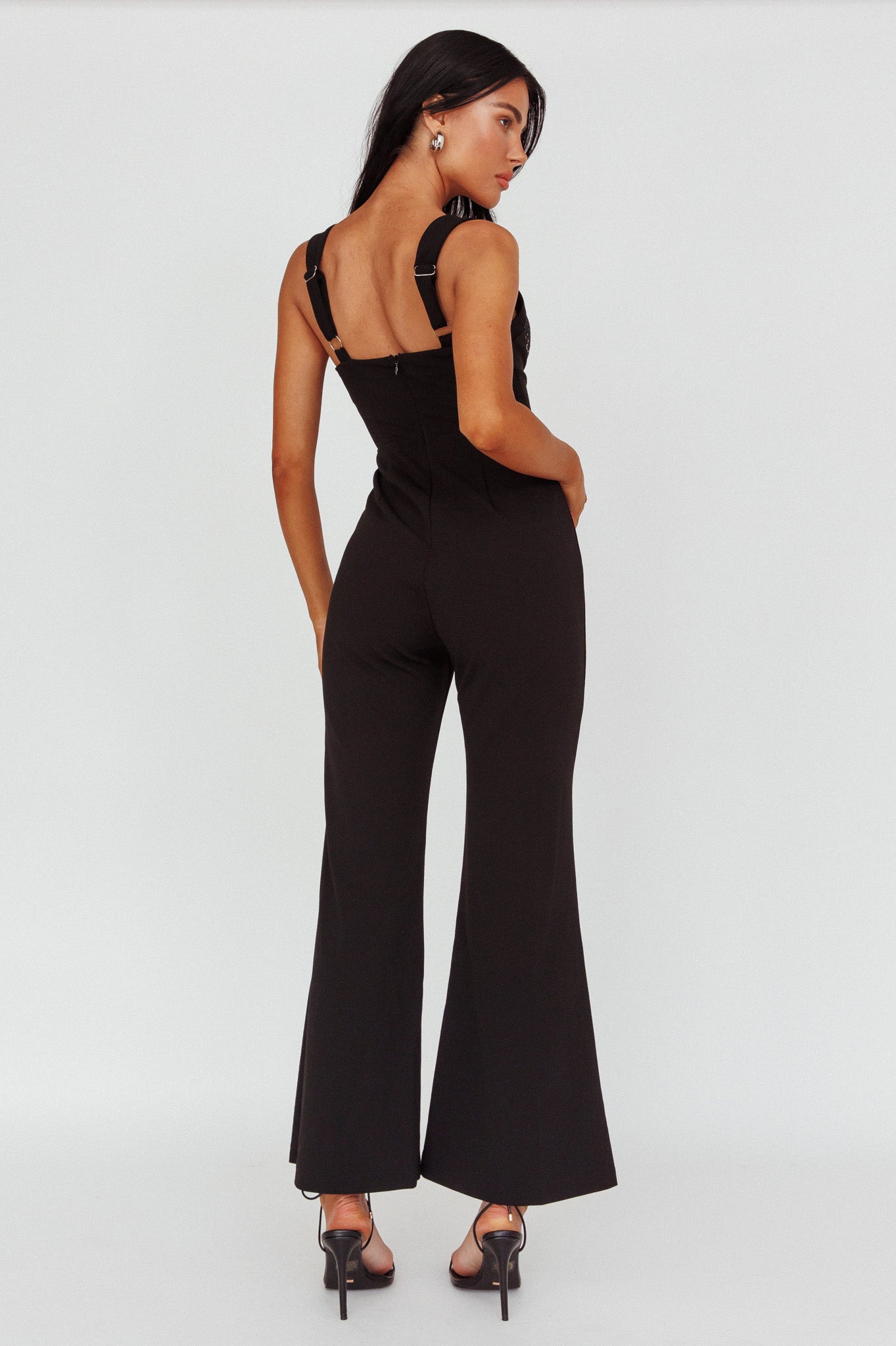 Ti Amo Lace Bust Jumpsuit Black-Maymioy