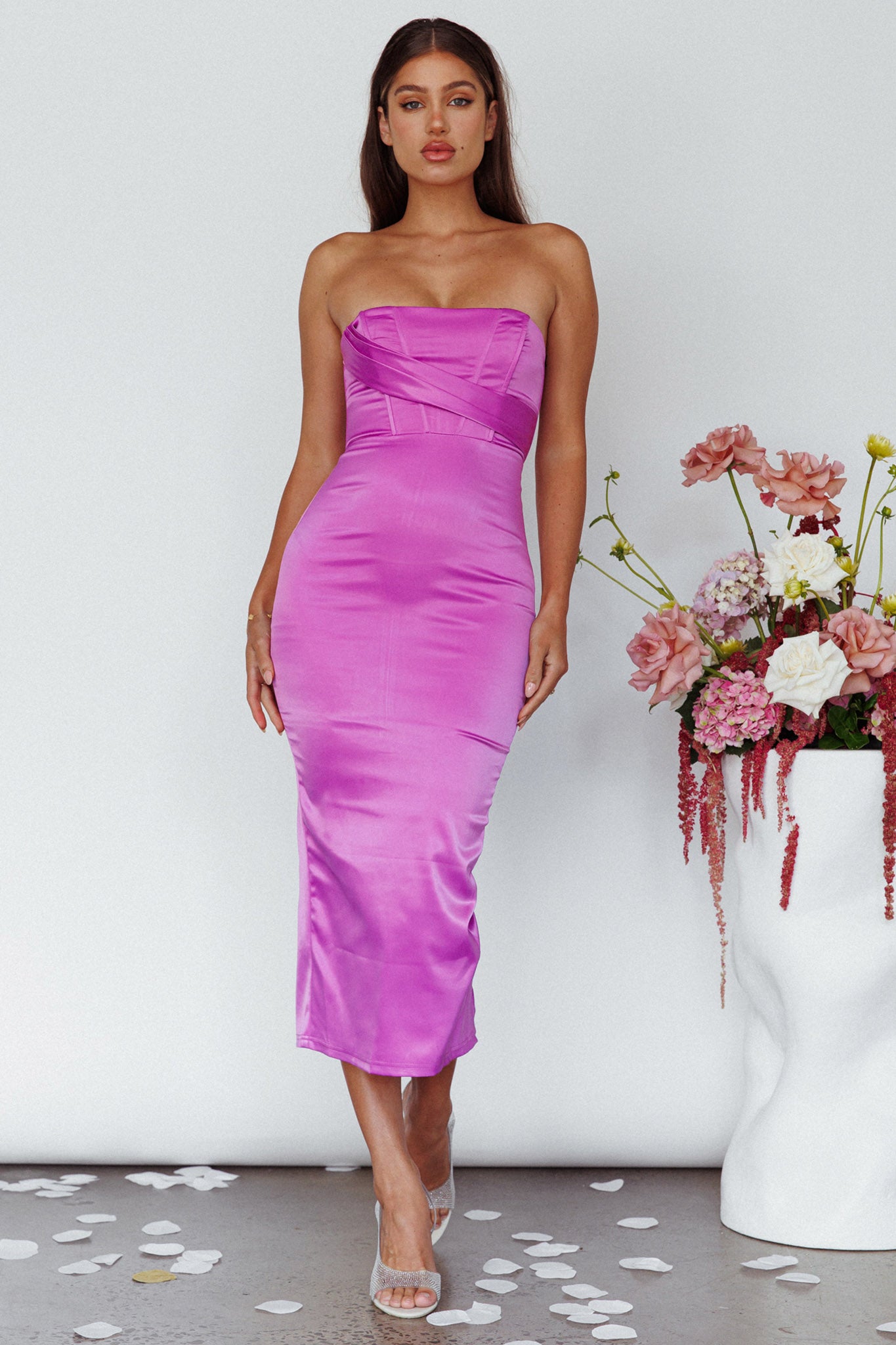 Still Mine Strapless Midi Dress Purple-Maymioy