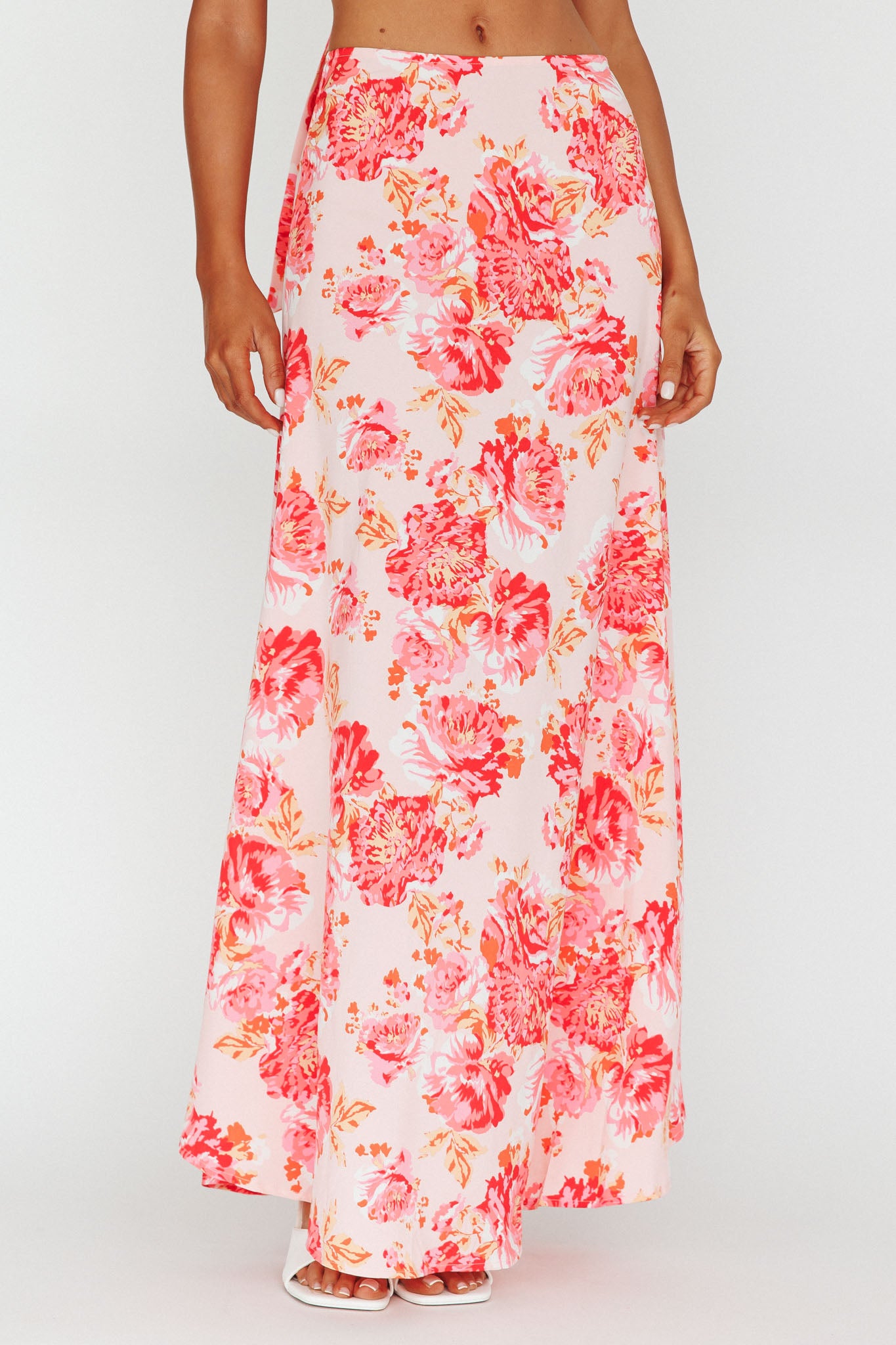 Gabbi Maxi Skirt Floral Print Pink-Maymioy