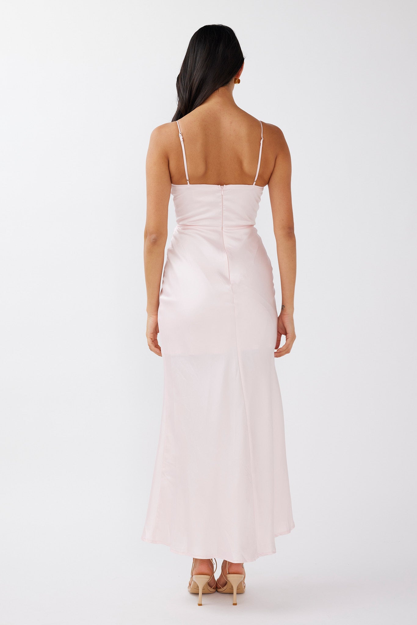 Honeysuckle Floral Neckline Midi Dress Pink-Maymioy