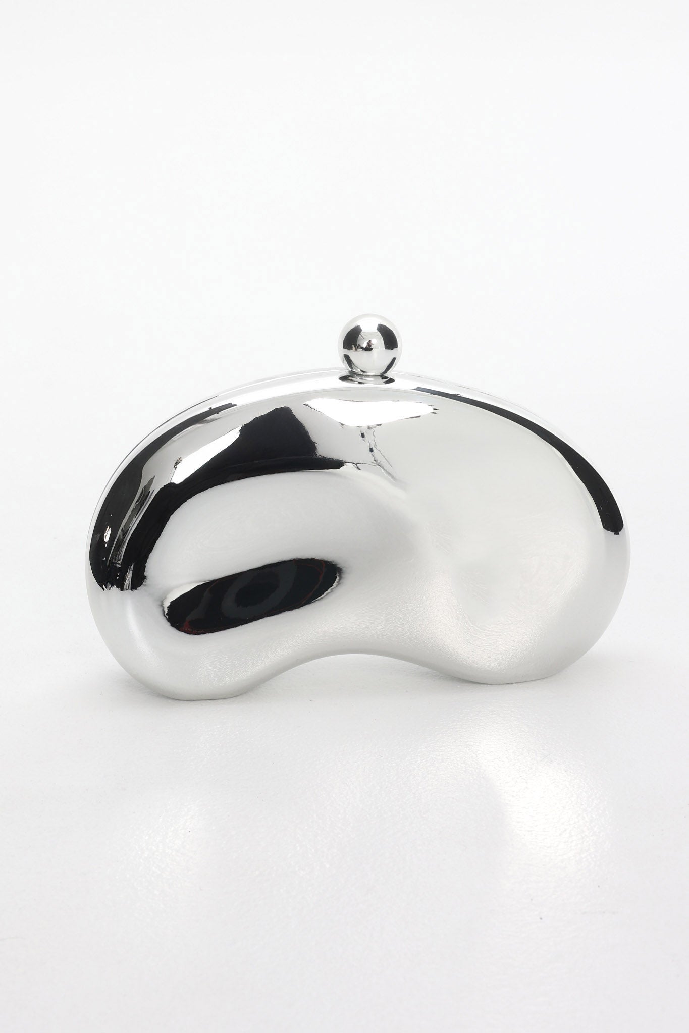 Micci Bean Clutch Silver-Maymioy