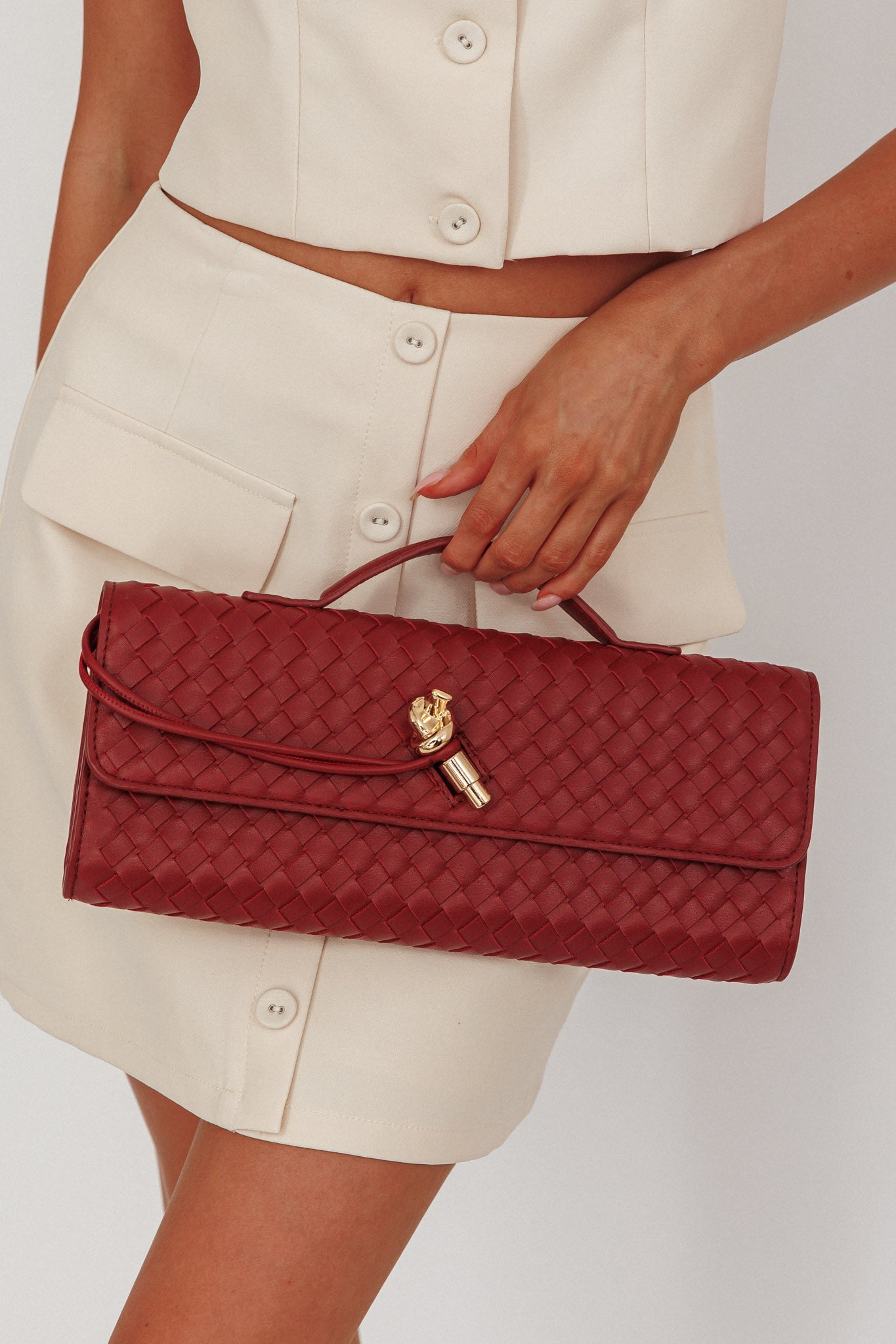 Yvette Woven Envelope Purse Cherry-Maymioy